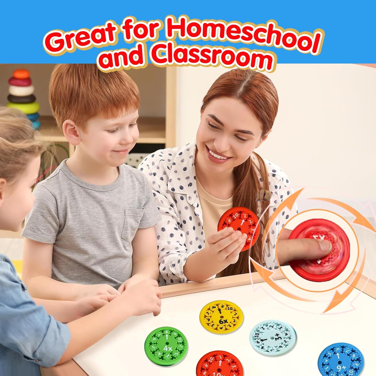 Math Fidget Spinners, Math Fidget Toy, Math Facts Fidget Spinners for Kids, Stimmers and Fidgeters Who are Learning Math (All 18pcs)