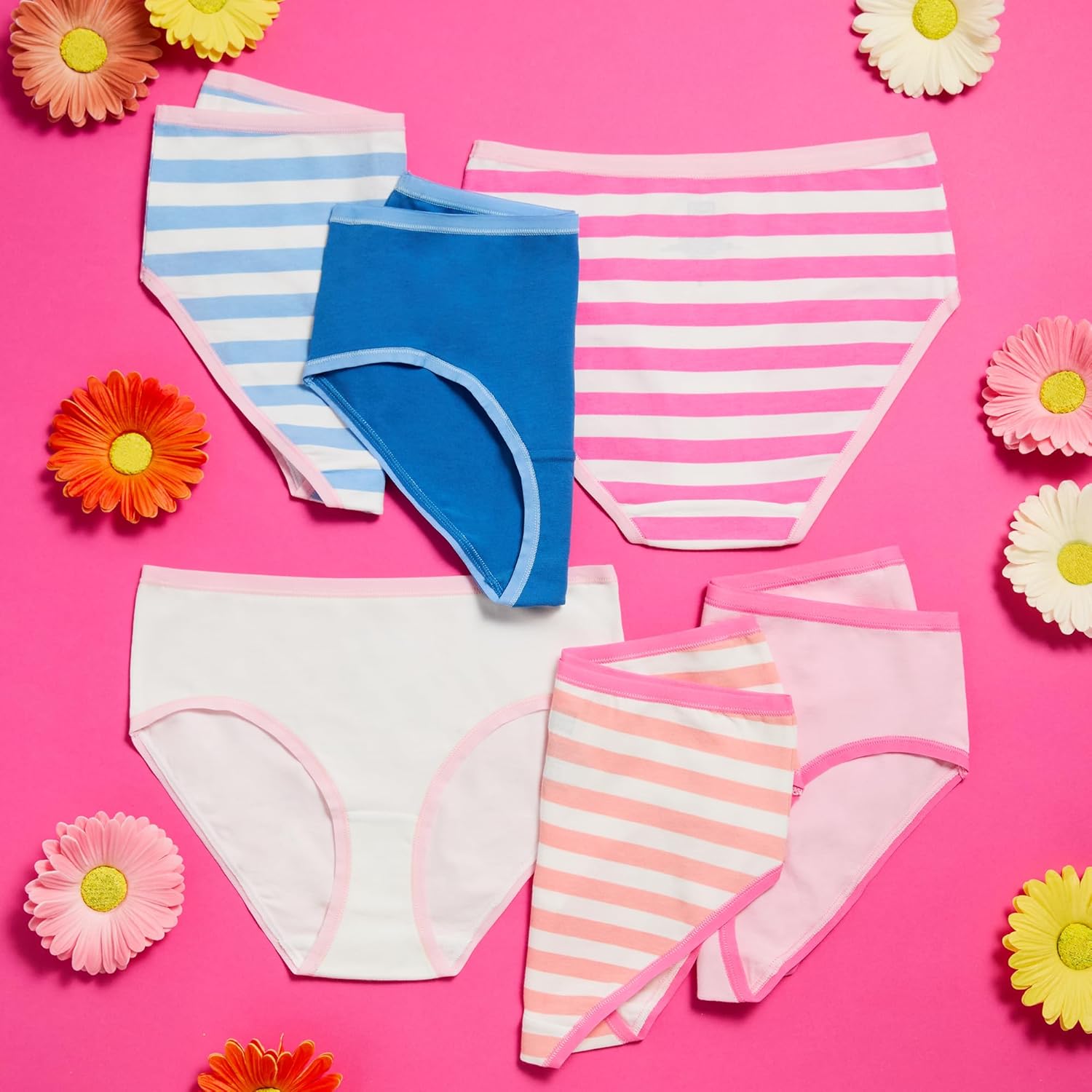 Saint Eve Kids Little Girls Cotton Underwear, Soft Breathable Multi Pack Brief Panties