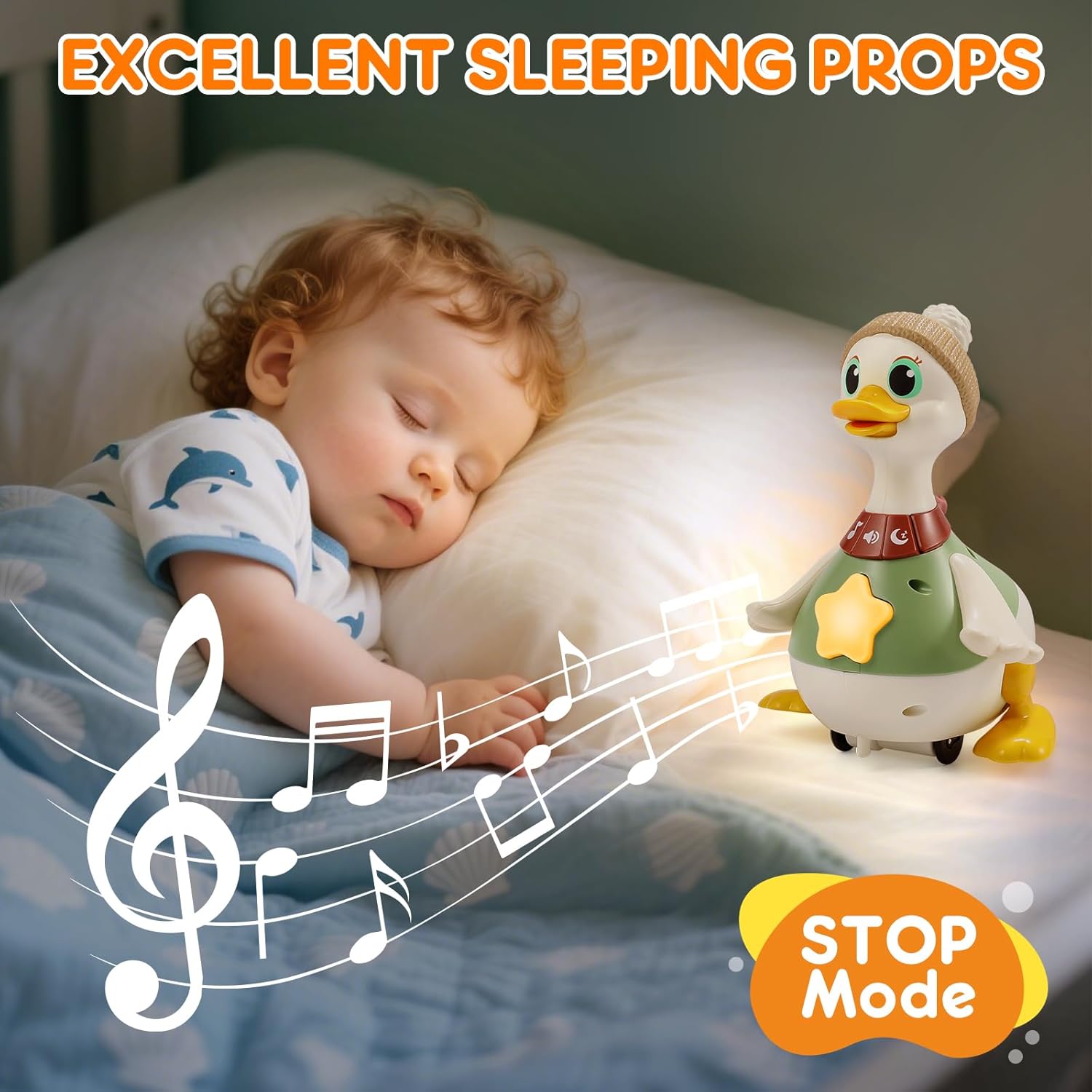 LUDILO Infant Baby Toys 6-12 Months: Musical Crawling Duck Toy Must Have 5 6 7 8 9 10 12 18 Month Old Baby Toy 0-6-12-18 Month Newborn Tummy Time Toys for 1 Year Old Boy Girl Gifts Stocking Stuffers