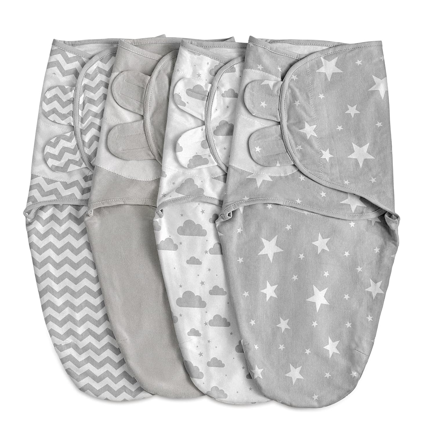 Soarwg Kids Baby Swaddle, Swaddle Blanket, Swaddle Sack, Organic Nursery Swaddling Blankets 0-3 Months, Standard 100 by Oeko-TEX, Adjustable Newborn Swaddle Wrap Infant Sleep Sacks 4 Pack Small