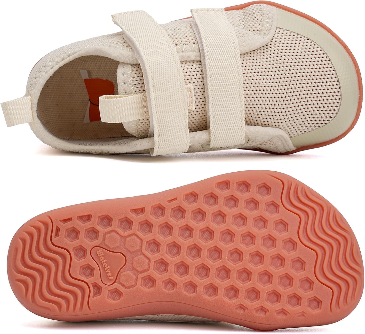 WateLves Toddler Little Kids Wide Barefoot Shoes The First Walking Shoes Girls Boys Breathable Zero Drop Minimalist Sneakers with Wide Toe Box Natural to Grow