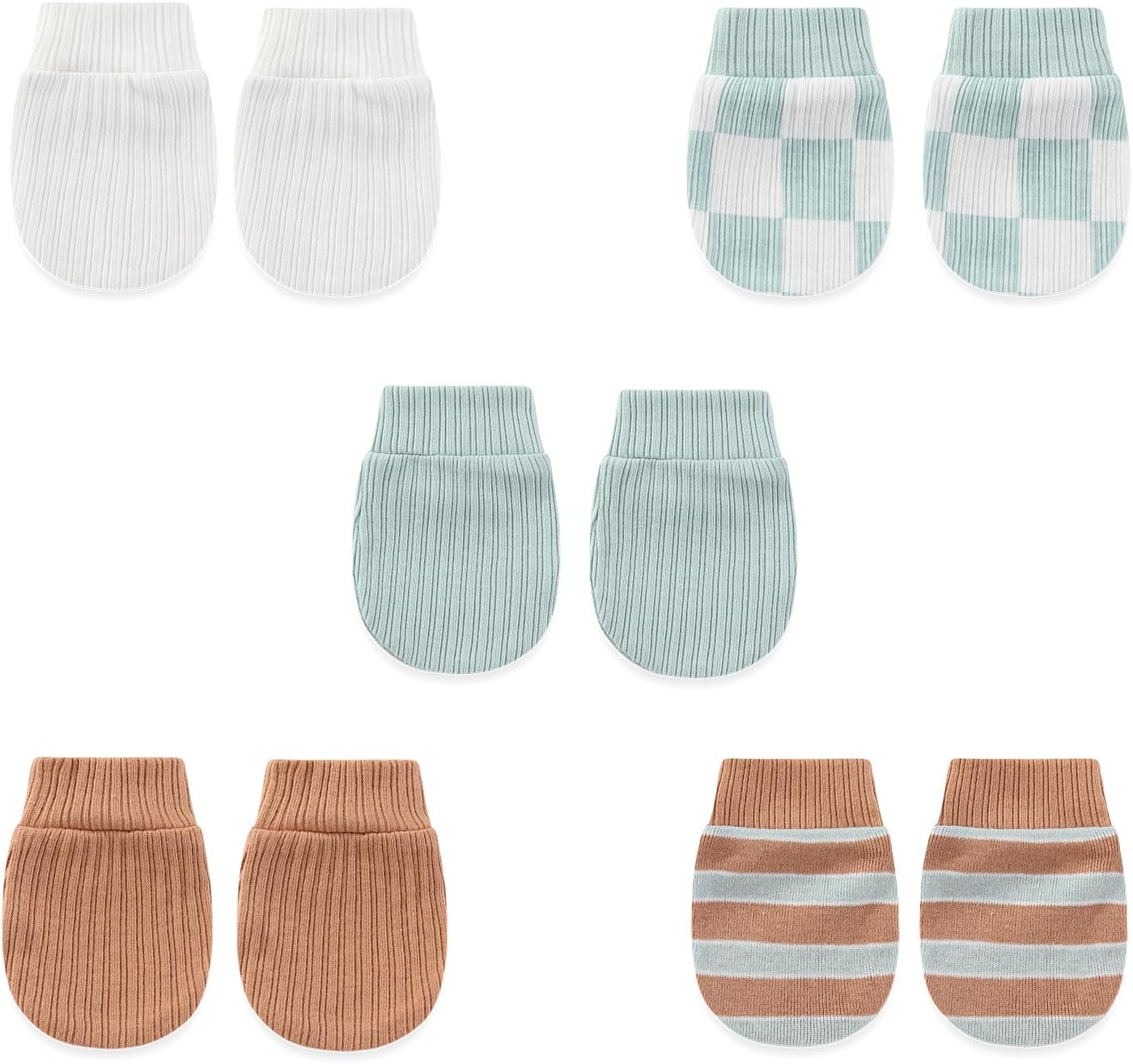 5 Pairs Baby Not Scratch Mittens 0-6 Months New Born Boy Girl Gloves Cute Infant Accessories