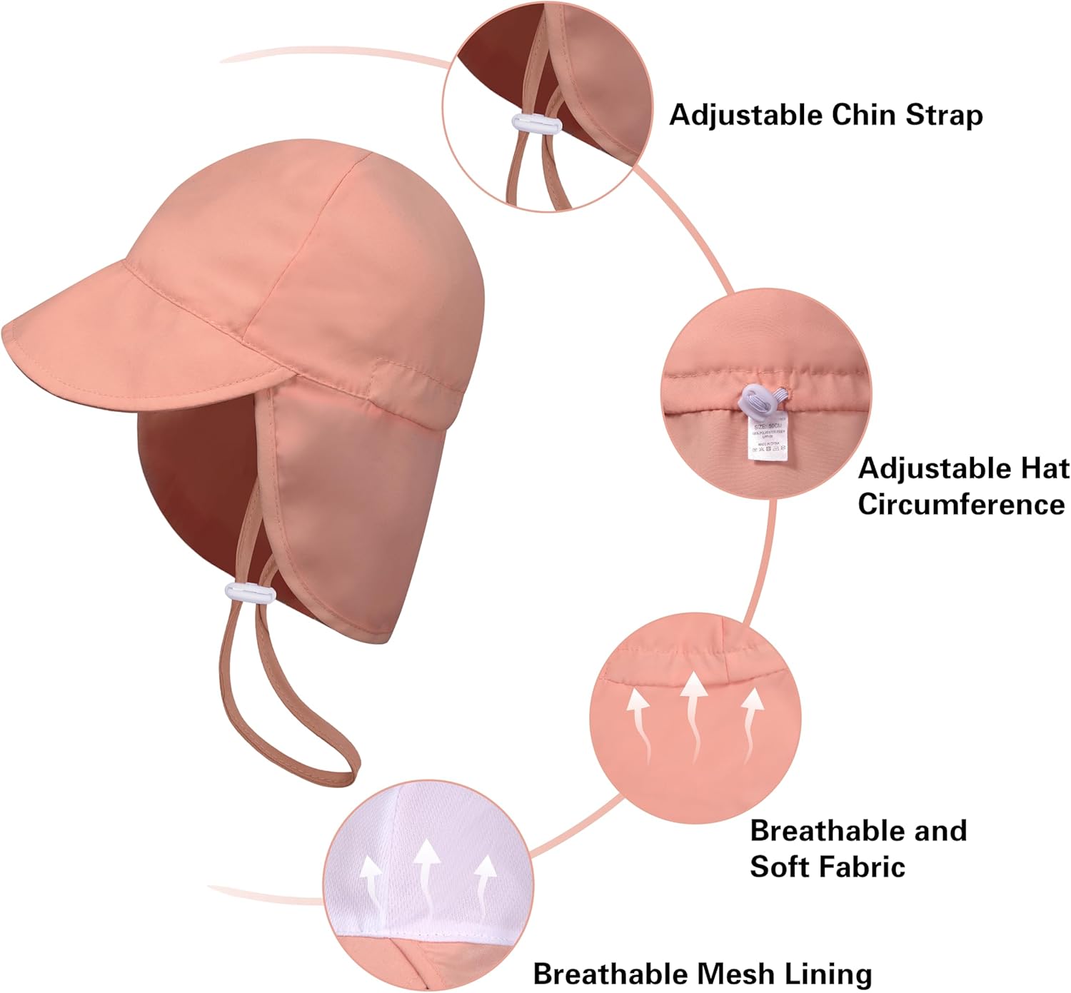 2 Pack Baby Sun Hats UPF 50+ Toddler Beach Hat for Girls Boys 0-4 Years