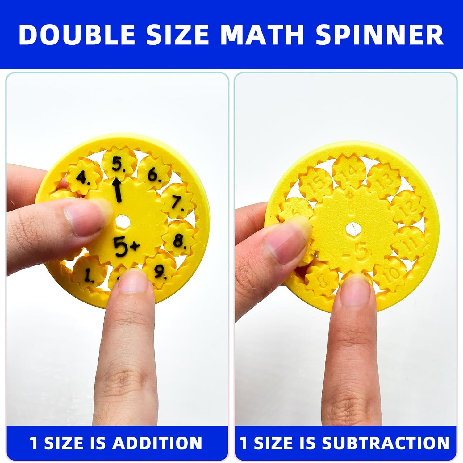 Math Fidget Spinners,Funny Educational Math Fact Tools,Math Learning & Education Toys Game,Creative Gift (9 PCS-Addition & Subtraction)