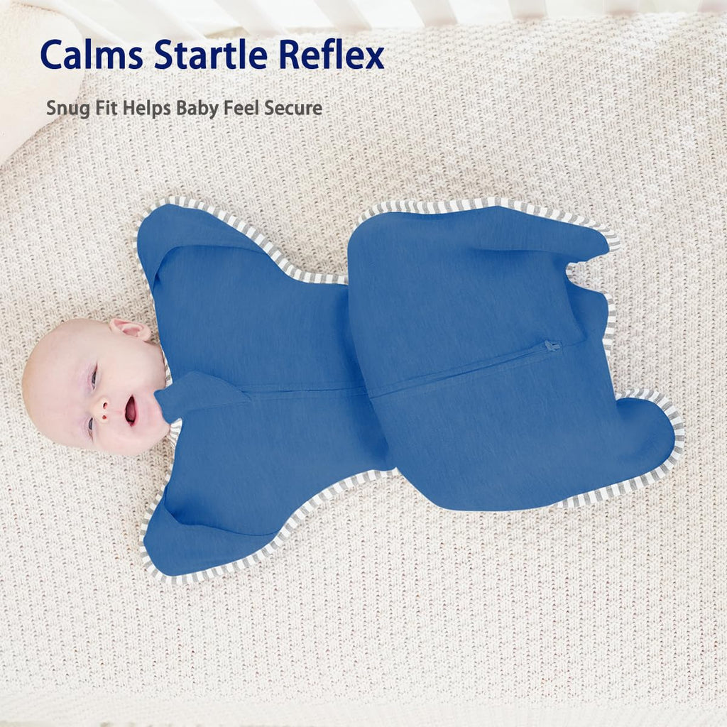 Newborn Swaddles 3-6 Months Arms up Swaddle Transitional Sack, 2-Pack Baby Sleep Sack with 2-Way Zipper Arms in/Out 100% Cotton 0.8 Tog Transition Swaddle Hands up (Medium 14-20lbs)