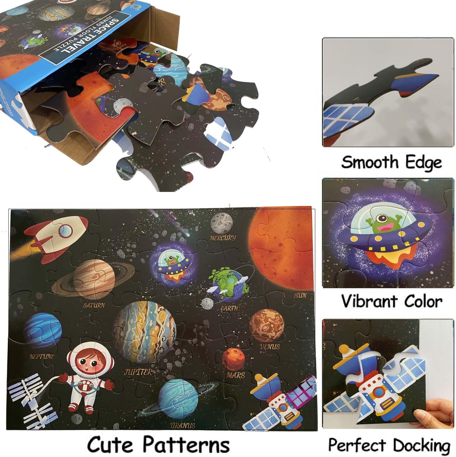 Jumbo Floor Puzzle for Kids, Large Jigsaw Puzzles 35 Piece for Kids Ages 3-5,Preschool Learning & Education Toys, Gifts for 4-8 Year Old Boys and Girls (Solar System Planet)