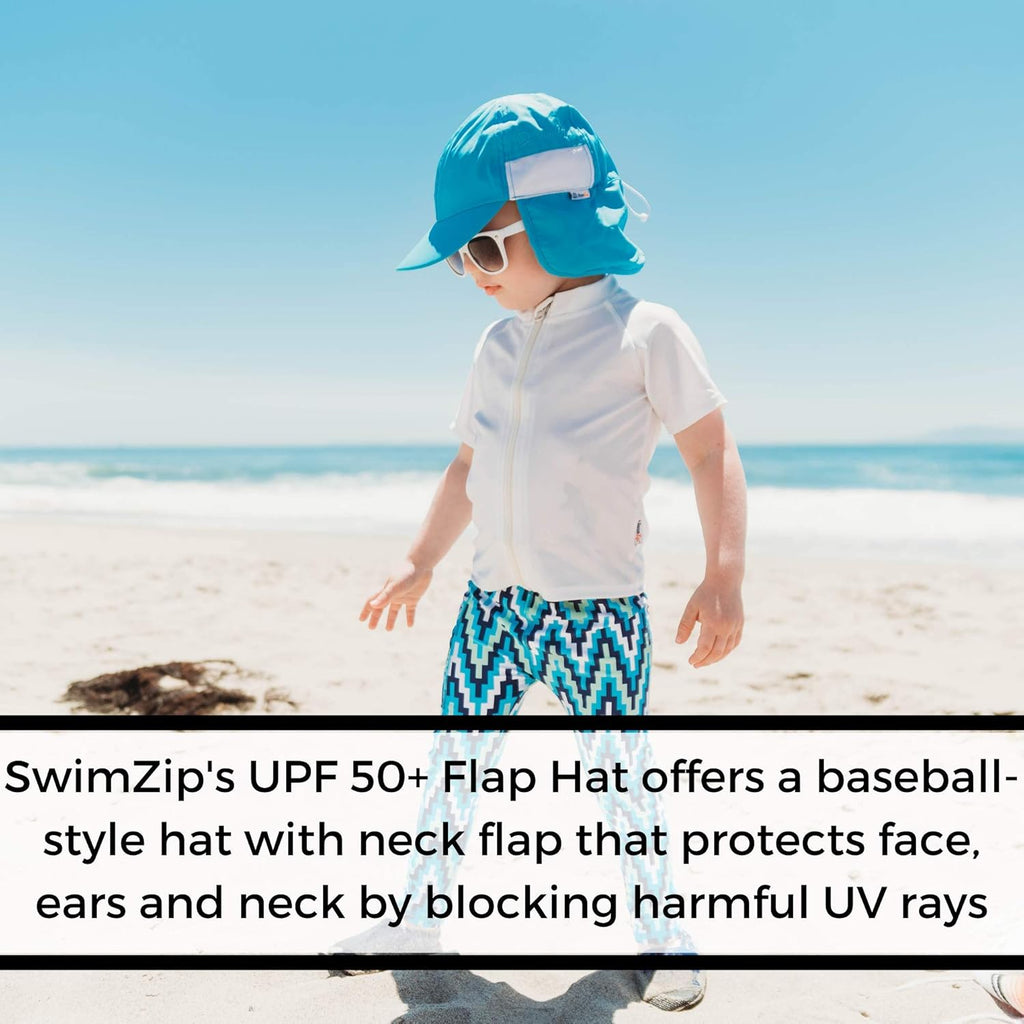SwimZip Sun Hat with Neck Flap | UPF 50+ Protection for Baby, Toddler, and Kids