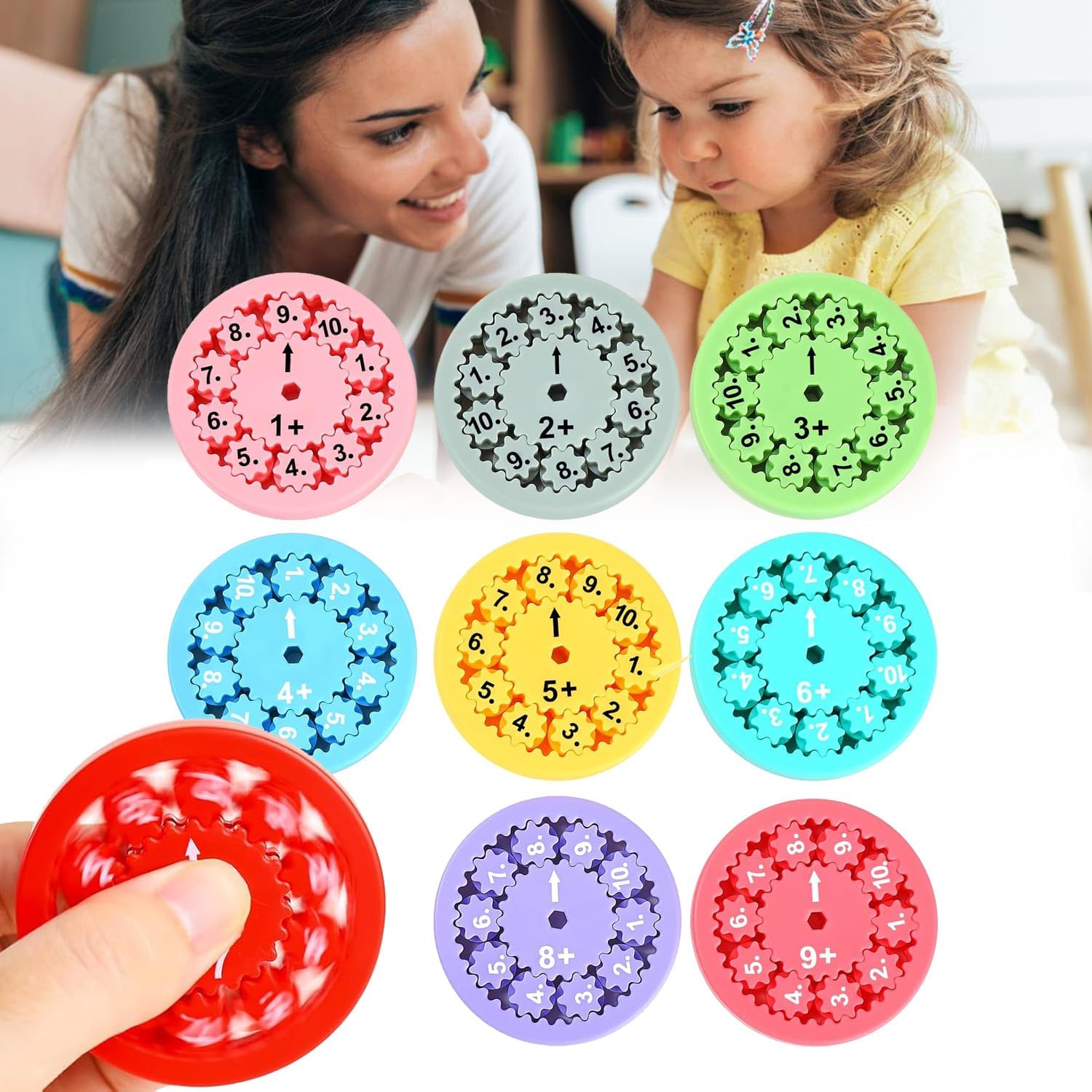 Math Fidget Spinners, Math Fact Fidget Spinners, Fidget Spinners Games Math (Add or Subtract 9pcs)