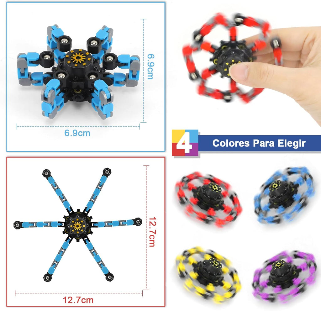 Fidgets Sensory Toys Transformable Chain Mechanical Fidget Toy 1 Pack Deformation Fidgets Spinners for Girls Boys Kids Adults