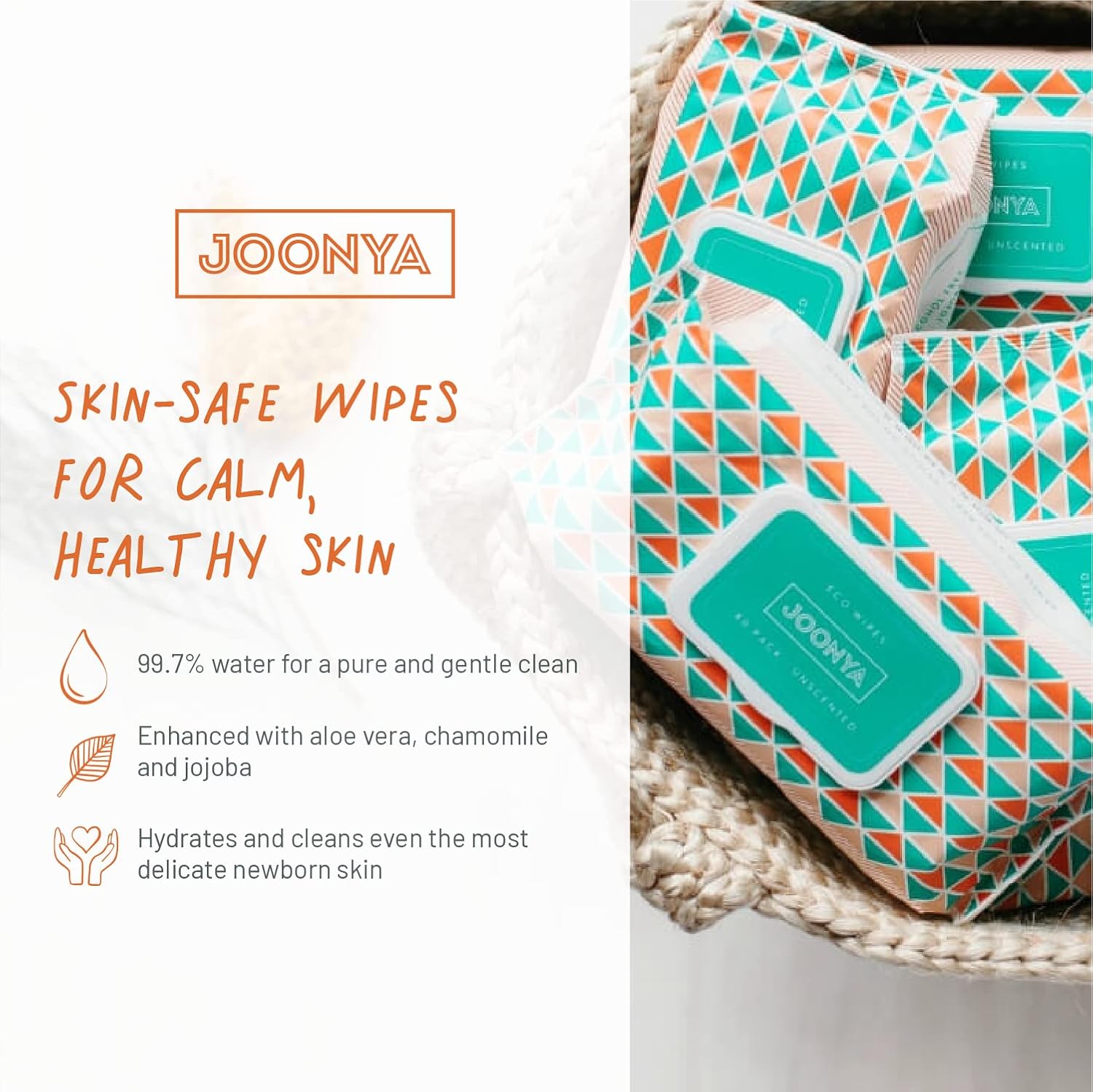 JOONYA Unscented Baby Wipes — Plant-Based, Fragrance-Free Bulk Diaper Wipes | Hypoallergenic, Non-Toxic & Biodegradable Wet Wipes for Sensitive Newborn Skin | 12 Packs of 80 Wipes (960 Total)