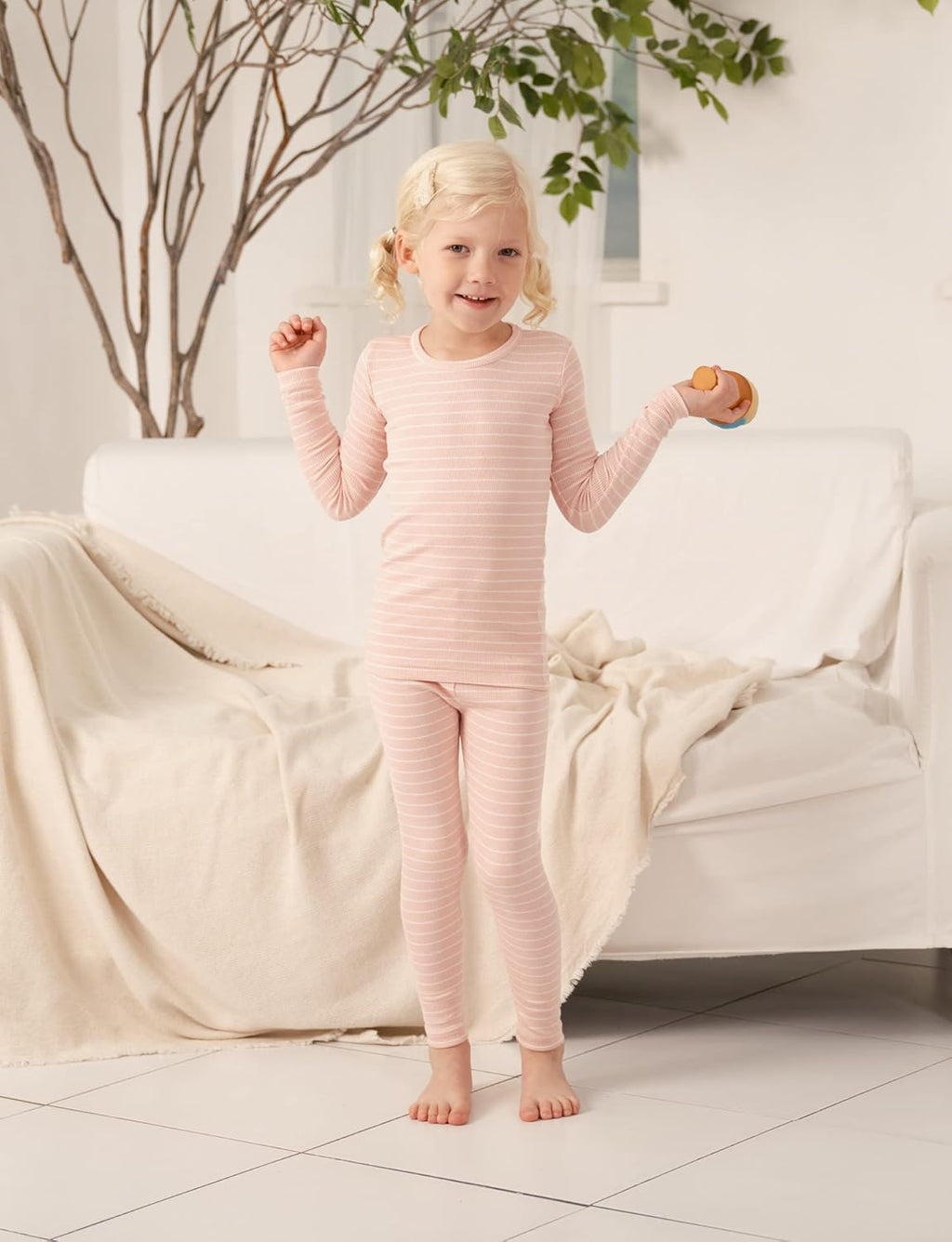 AVAUMA Stripe Pattern Baby Boys Girls Pajama Set Kids Toddler Snug fit Ribbed Sleepwear pjs for Daily Life Style