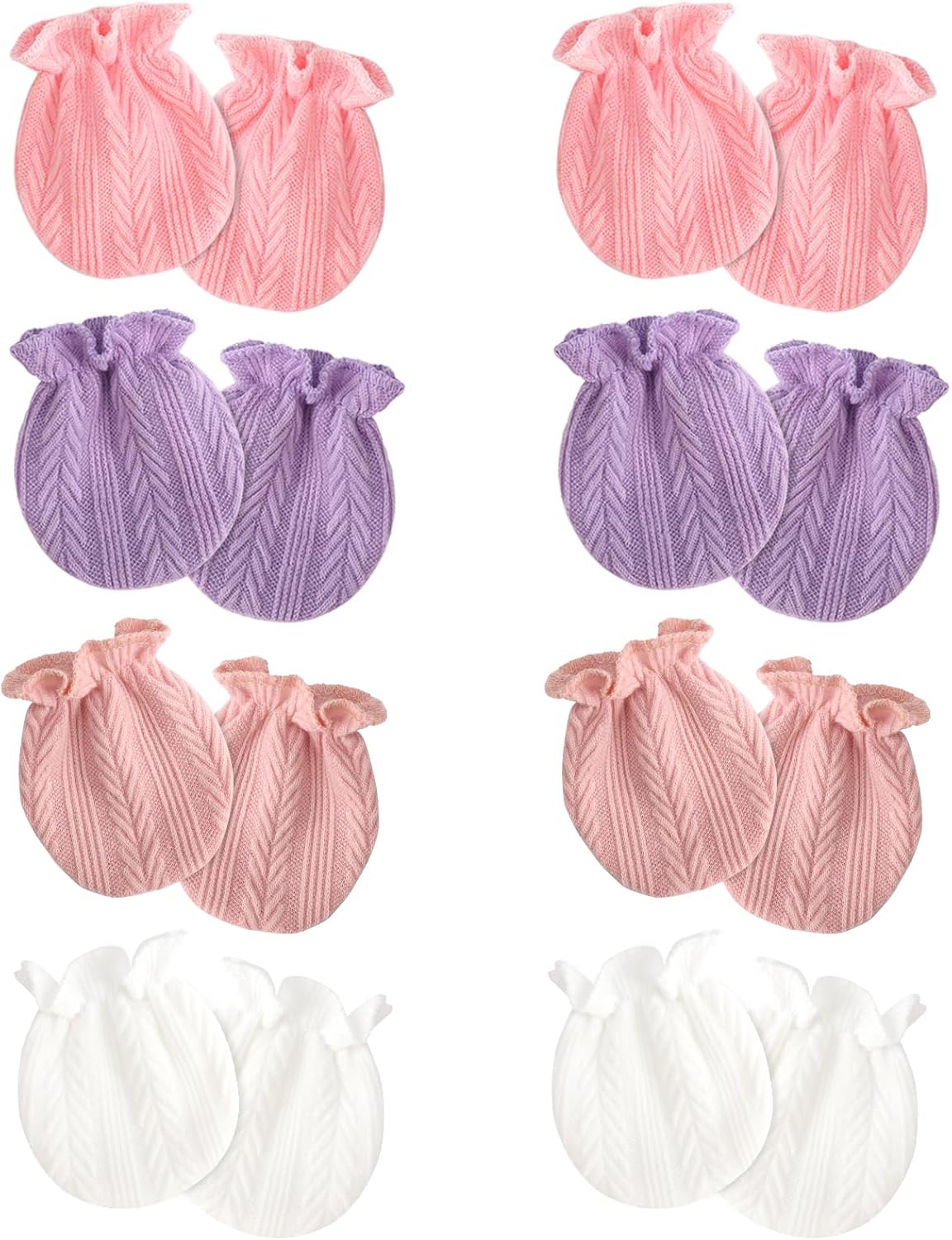 Newborn Baby Mittens No Scratch Cotton Elastic Wrist Gloves Infant Toddler Mittens for Baby Boy Girl 0-6 Months