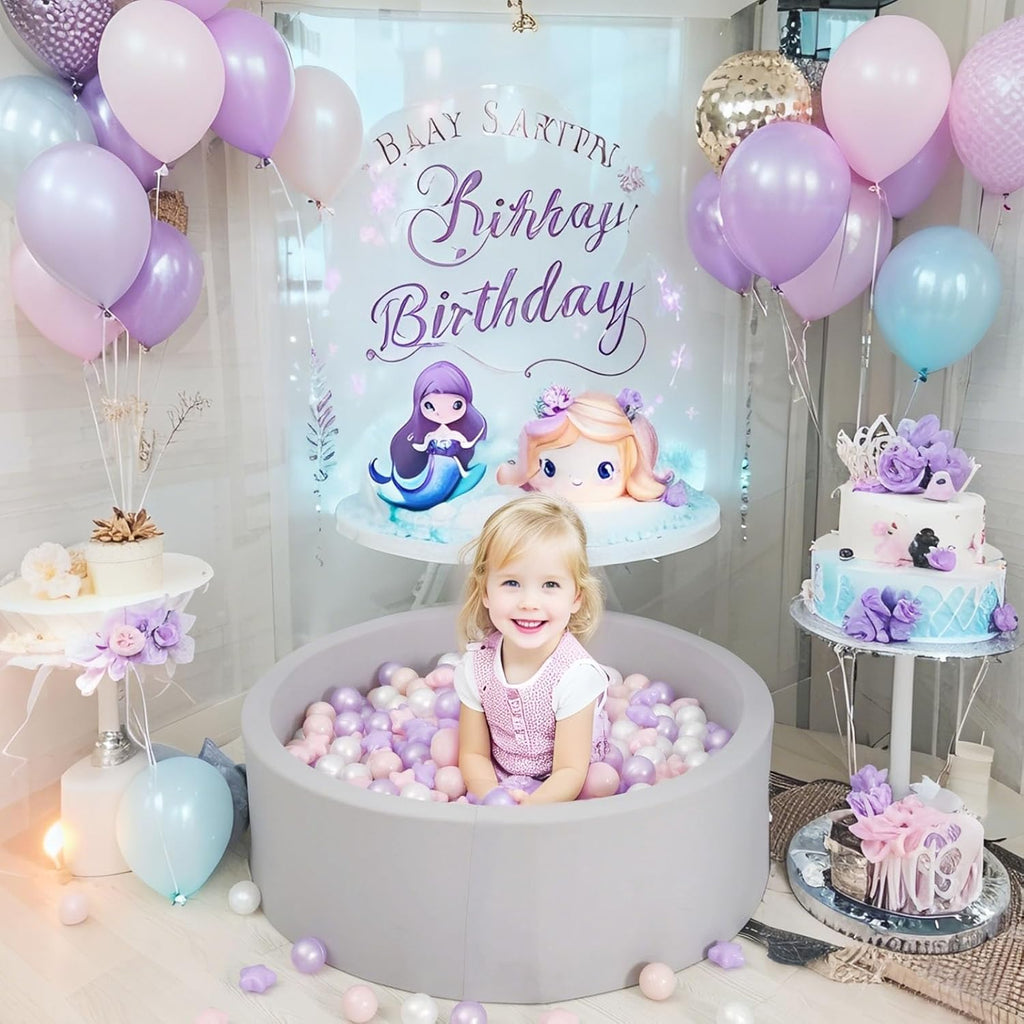 GOGOSO Pink and Purple Star Pit Balls for GirlsToddlers for Playhouse, Baby Pool, Play Ball Fun Centers, for Babies, Kids, Toddlers 1-3, Phthalate Free BPA Free