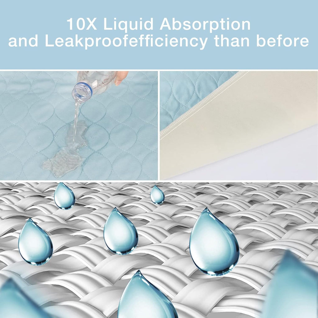 2 Packs Reusable Incontinence Bed Pad, 34X52 Inch Washable Pee Pads, Waterproof Bed Pad & Pet Pad, Perfect for Kids, Adults, The Elderly and Pets