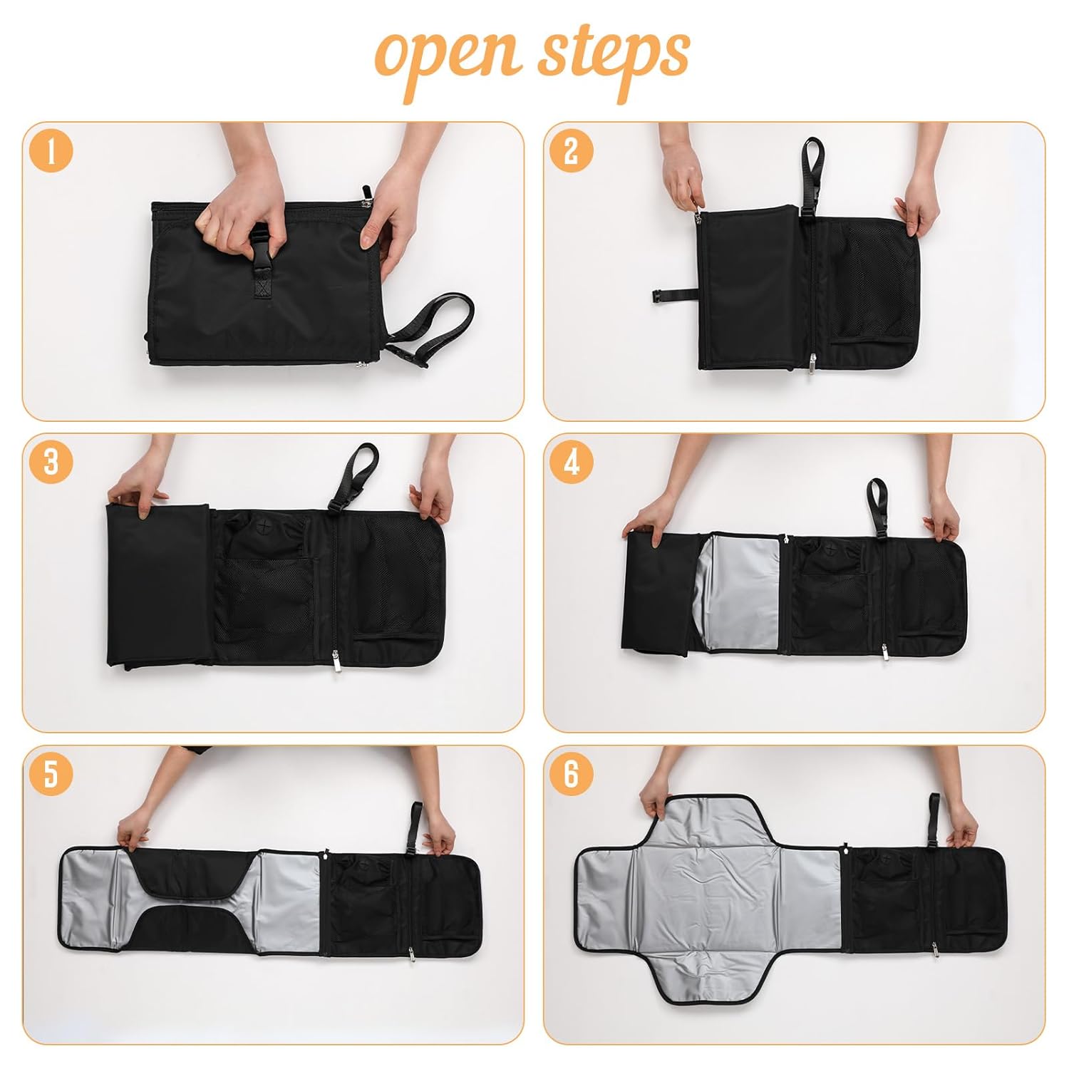 Portable Baby Diaper Changing Pad Smart Organized Diaper Changing Travel Bag with Wipe Dispenser and Waste Bag Dispenser. Infant Gift