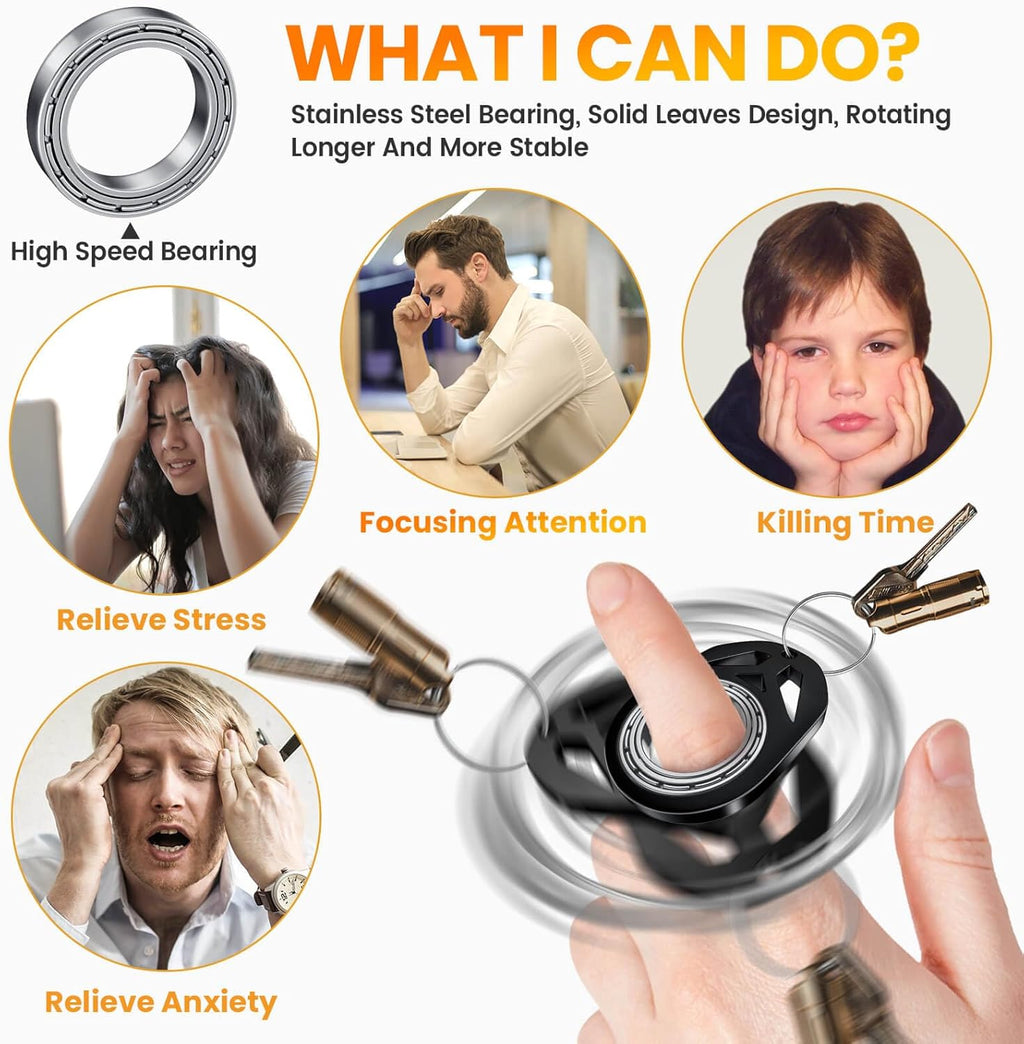 Keychain Spinner, Fidget Keychain, Spinning Keychain Fidget, Fidget Keychain for Adults, Metal Fidget Spinner Keychain Toys for Key