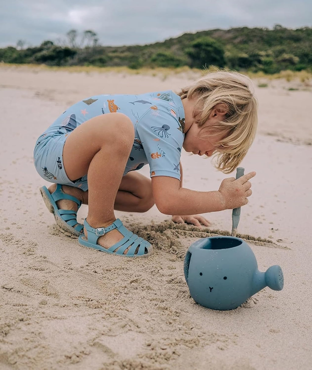 Boys One Piece Swimsuit Whale Dolphin Bathing Suit Zipper Rash Guard Kid Short Sleeve Swimwear Shark Beach Wear UPF50+