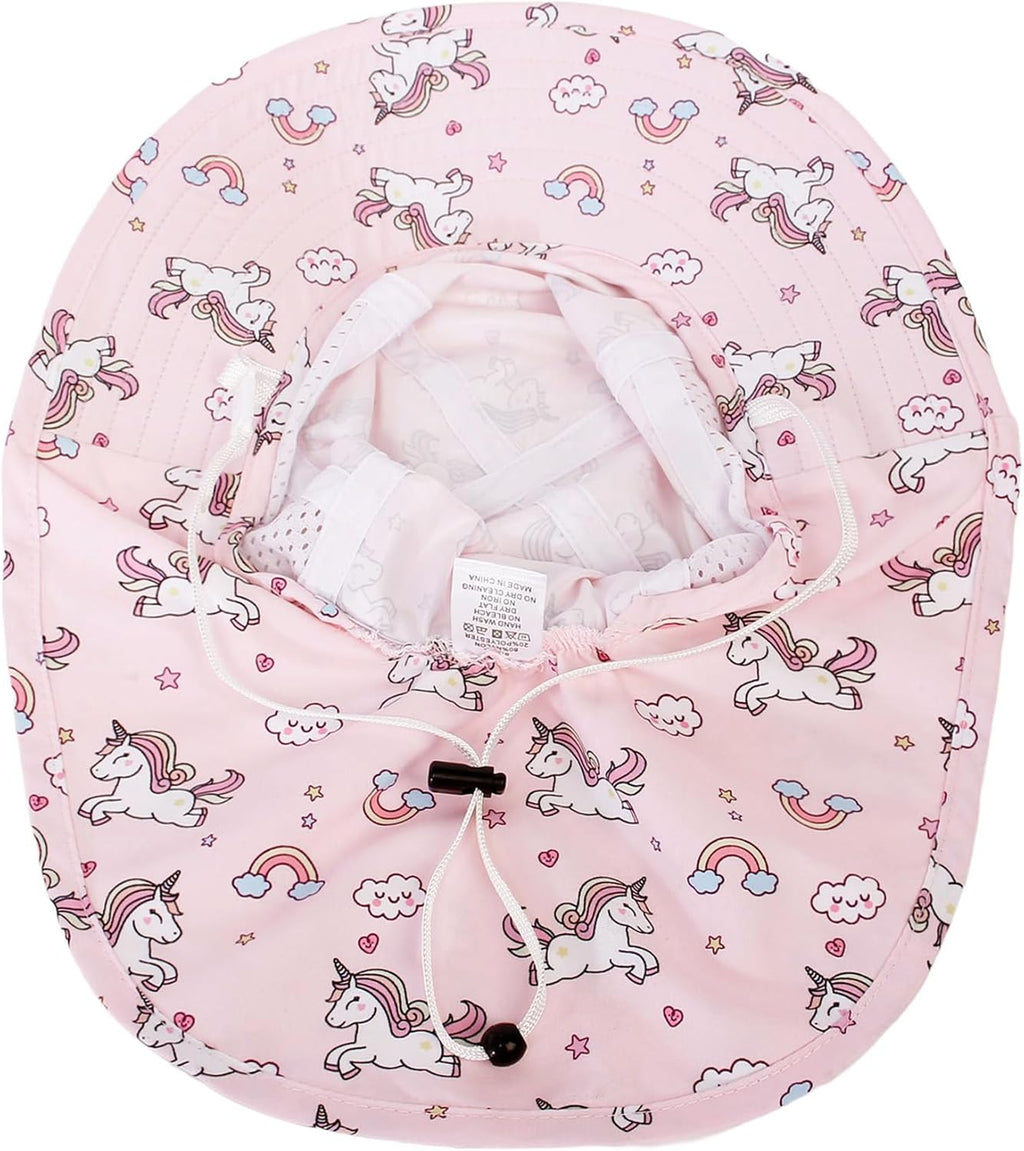 CHUNG Baby Sun Protection Hat Summer Toddler Adjustable UPF 50+ Wide Brim Neck Flap Beach Caps Boys Girls 1-12 Years Kids