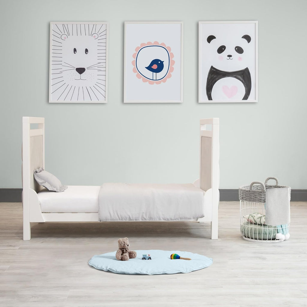 Byrd & Blume Round Baby Play Mat, Organic Cotton Soft Padded Nursery Floor Mat, Safe Hypoallergenic Baby Mat, Reversible, Foldable, Portable Infant Tummy Time Mat Fits Tents & Playpens (40"x40") Blue