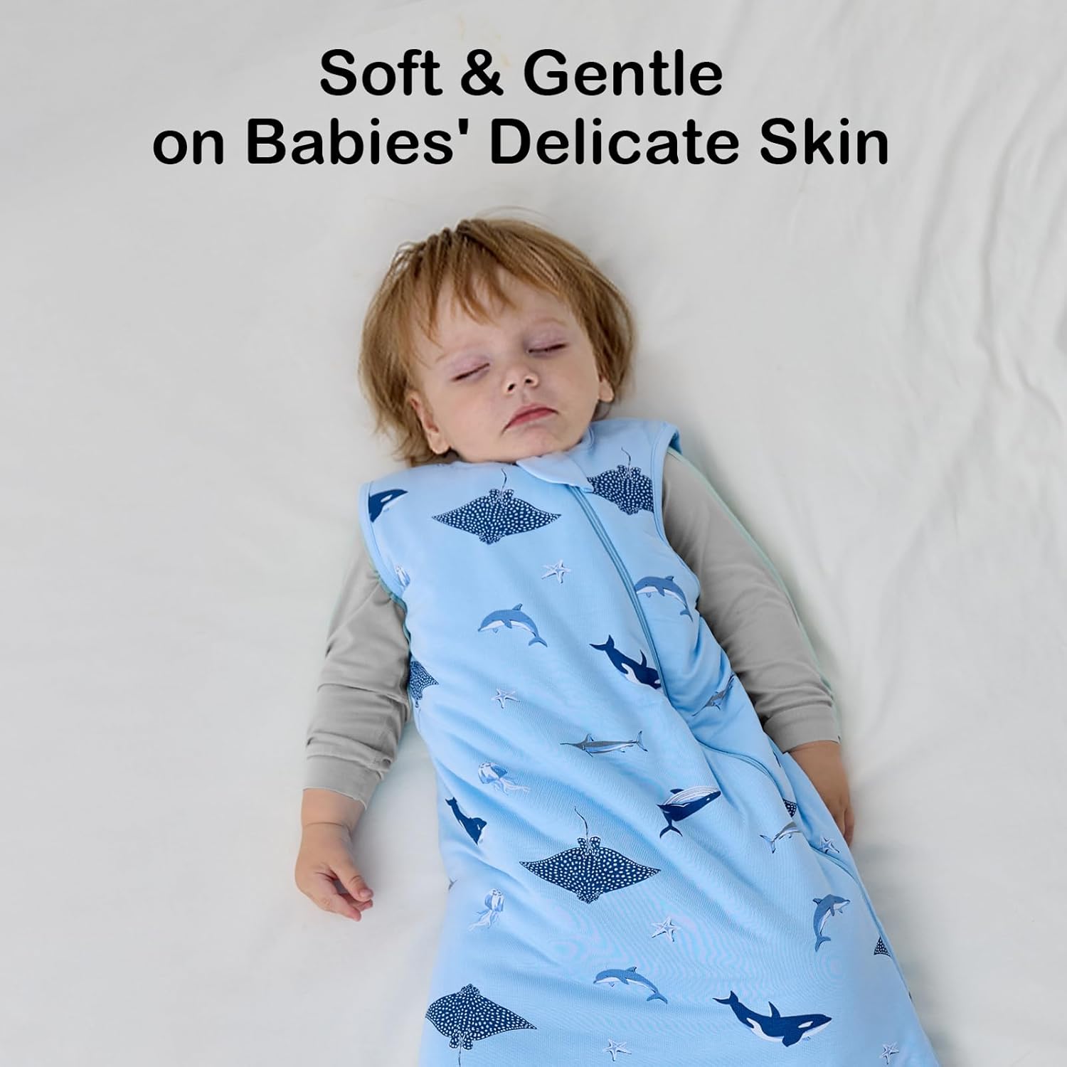 BubblePanda Rayon Made from Bamboo Sleep Sack 0-6 Months 0.5 Tog Soft Newborn Sleep Sack 3-6 Months for Infant Babies 2-Way Zipper Wearable Blanket Baby 0-3 Months