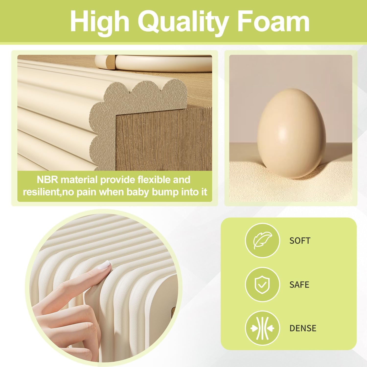Baby Proofing Wall Corner Protector,Edge Guard Corner Protector,6.56ft Thinken Soft Corner Protectors Pre-Taped Soft Rubber Foam Edge Cushion for Furniture (Brown-L, 6.56Ft x 5.9" W x 0.47" Th)