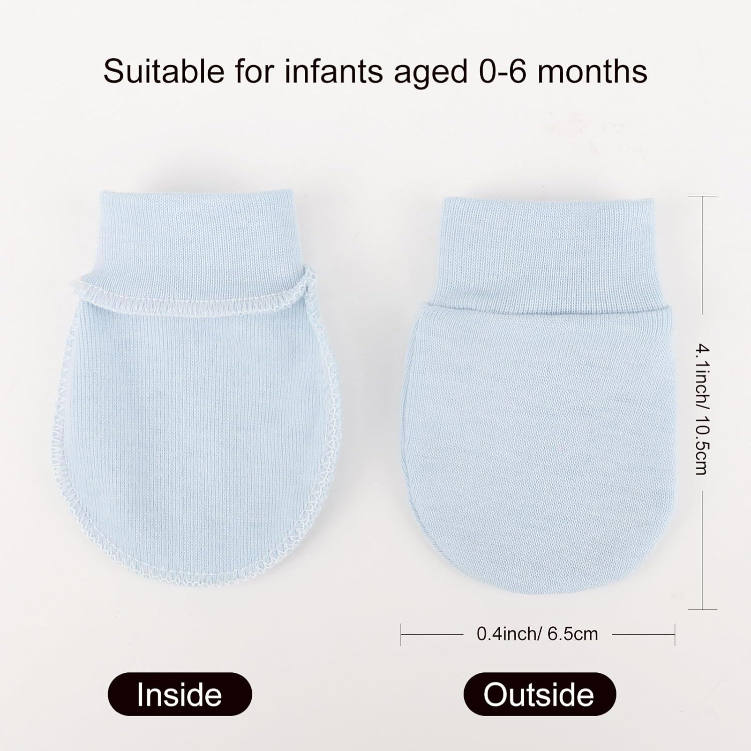 Newborn Baby Mittens No Scratch Cotton Elastic Wrist Gloves Infant Toddler Mittens for Baby Boy Girl 0-6 Months