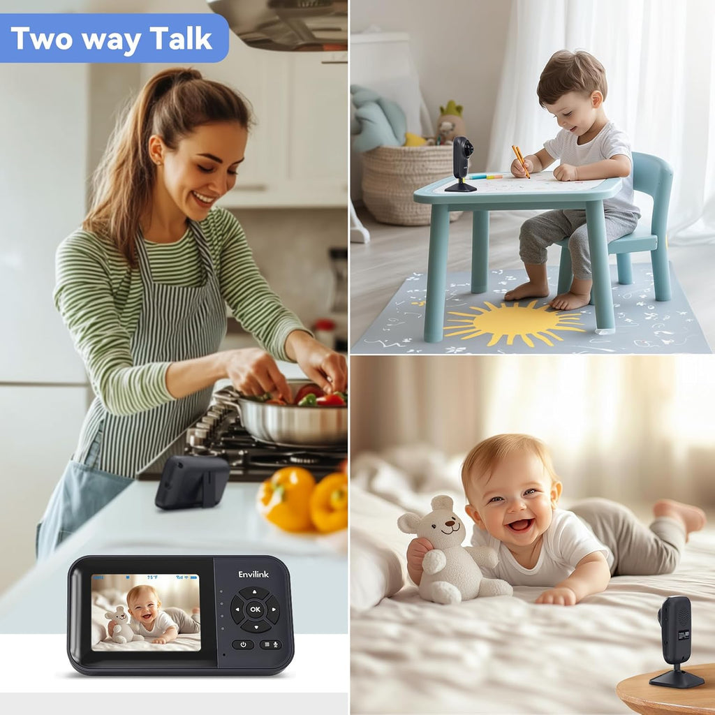 Baby Monitor with Camera and Audio, Video Baby Monitor WiFi Night Vision, 2.8" LCD Screen Baby Camera VOX Mode Alarm and 1200ft Long Range