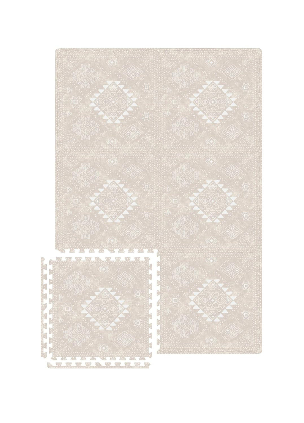 MOON WALKERS Stylish Boho Baby Play Mats for Floor, Play Mat for Babies and Toddlers, Non-Toxic, Soft, Thick, Tummy Time Mat for Crawling (Moon Mist, Standard 6x4ft | 6 Tiles)