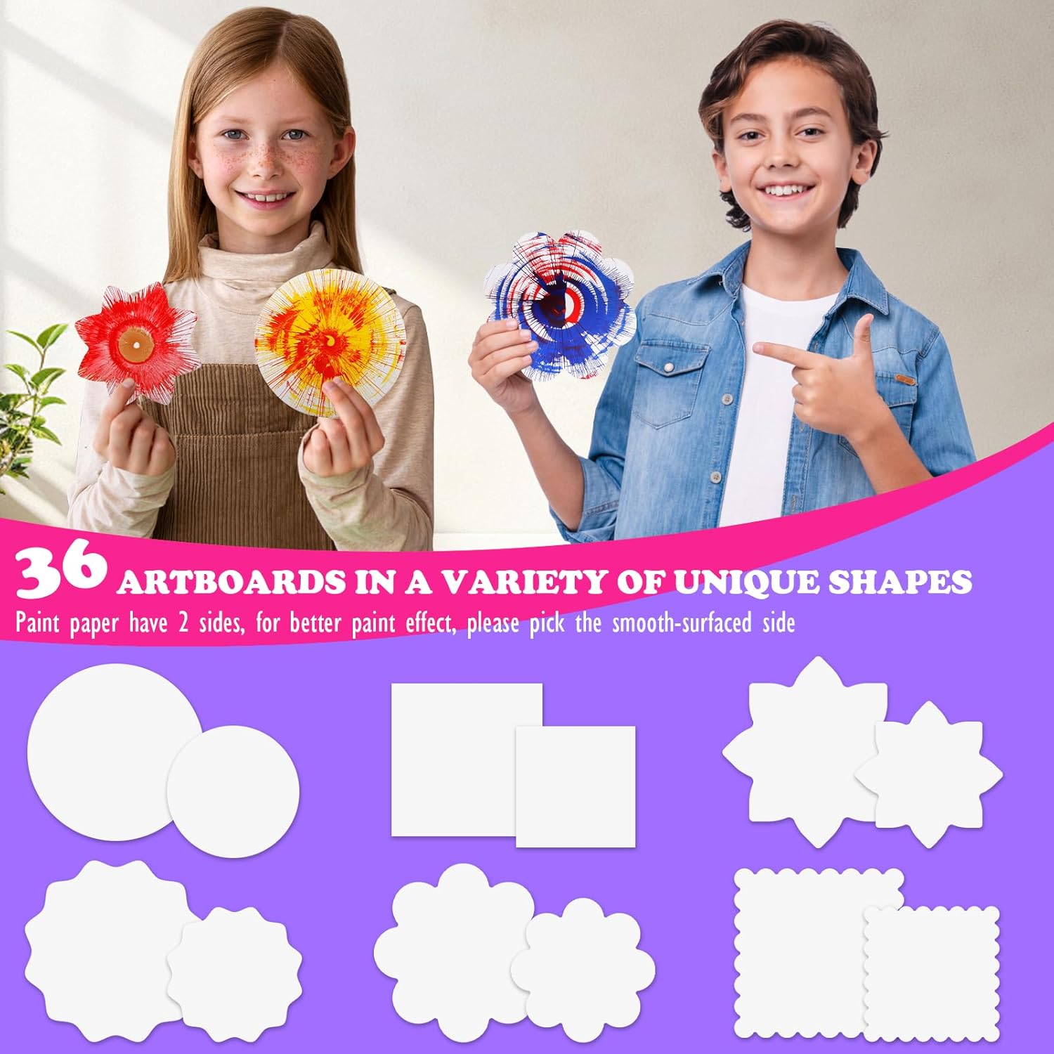 Arts and Crafts for Kids Ages 4-8,Paint Spin Art Machine Kit,Art Craft Set for 6-9 Year Old,Cool Painting Spinner Toys Kits Set,Art Supplies Birthday Gifts for Boy Girl Ages 6 7 8 9 10 11 12 Purple