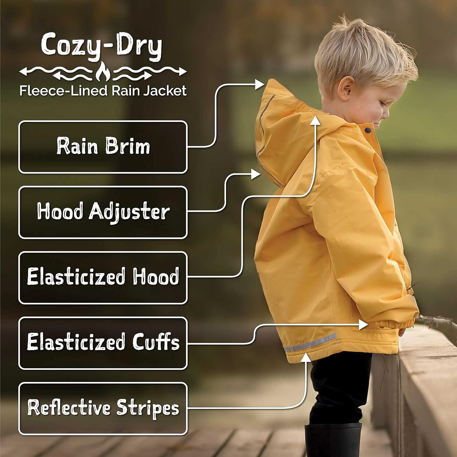 JAN & JUL Waterproof Fleece Lined Rain Jacket, Raincoat for Kids