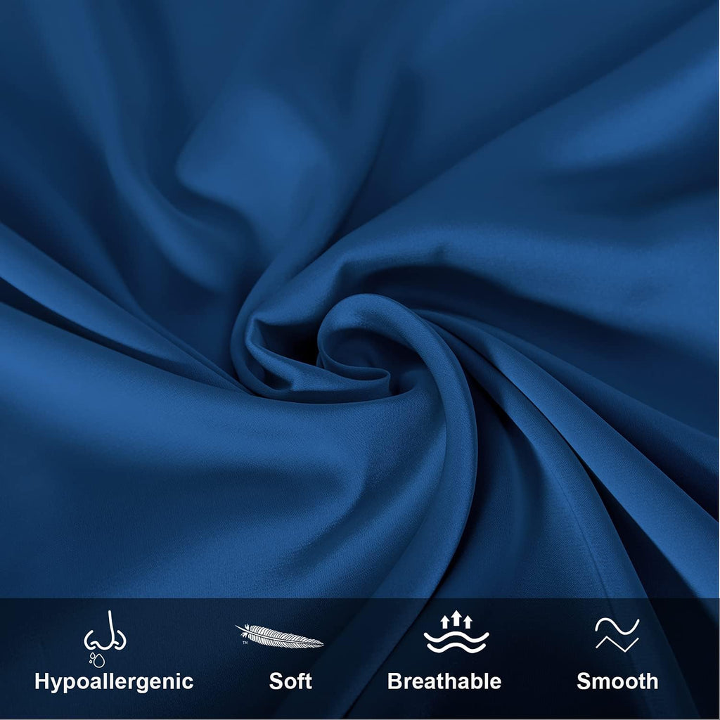 Mulberry Silk Pillowcase for Hair and Skin,Queen Size Cooling Silk Pillow Case with Hidden Zipper,Allergen Proof Dual Sides Soft Breathable Smooth Silk Pillow Cover for Women(Queen,Gem Blue)