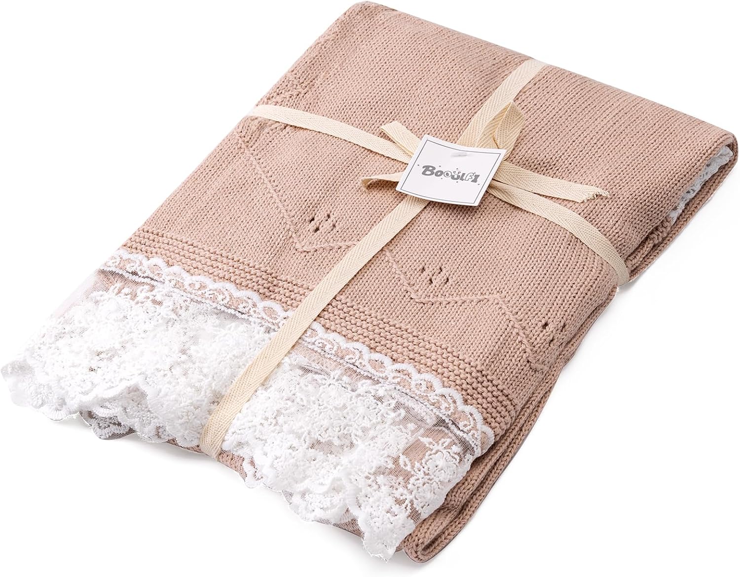 Booulfi Baby Blanket for Girl Toddler Newborn Swaddle Receiving Knit Cotton Blanket Throw Blanket Soft Crochet Preemie Small Crib Gender Neutral Infant Baby Boy Blankets