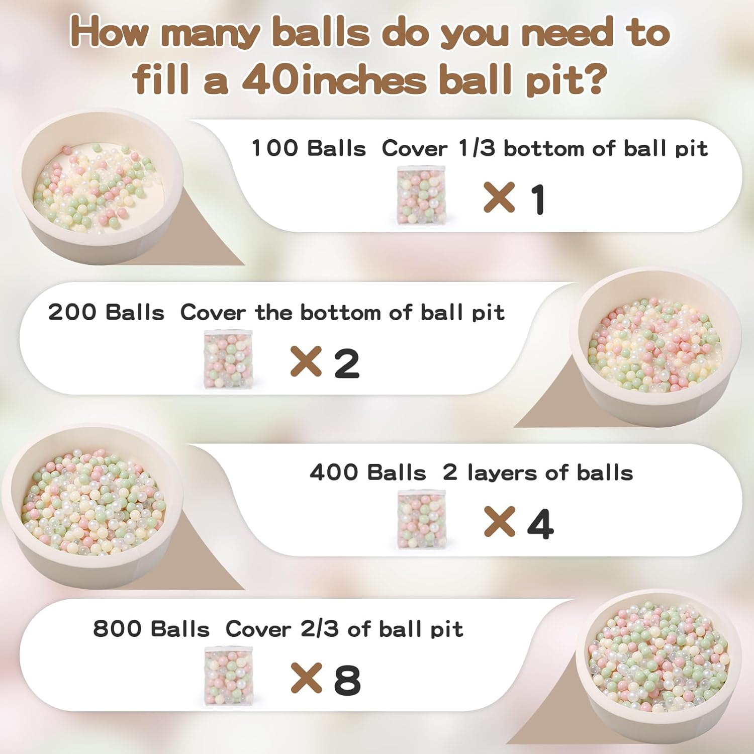 GOGOSO 100 Ball Pit Balls Star Bals - Pink Soft Plasticballs Phthalate Free BPA Free Playballs for Ballpool Birhtday Party Girls Kids with Storage Bag, 2.15inches