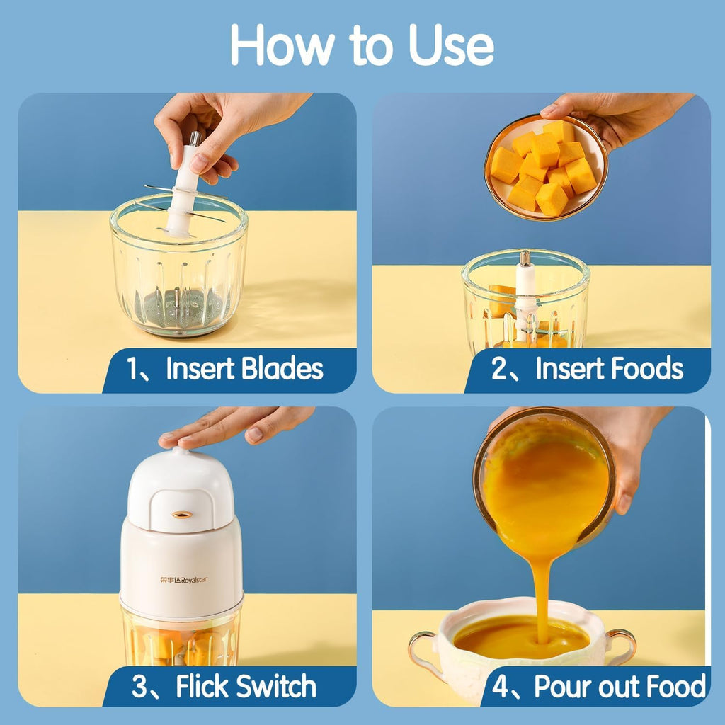 Baby Food Maker - Baby Food Processor for Baby Food, Fruit, Vegatable, Meat, Baby Food Puree Maker Make Fresh and Nutritious Meals for Your Little One, Mini, White, PY-892