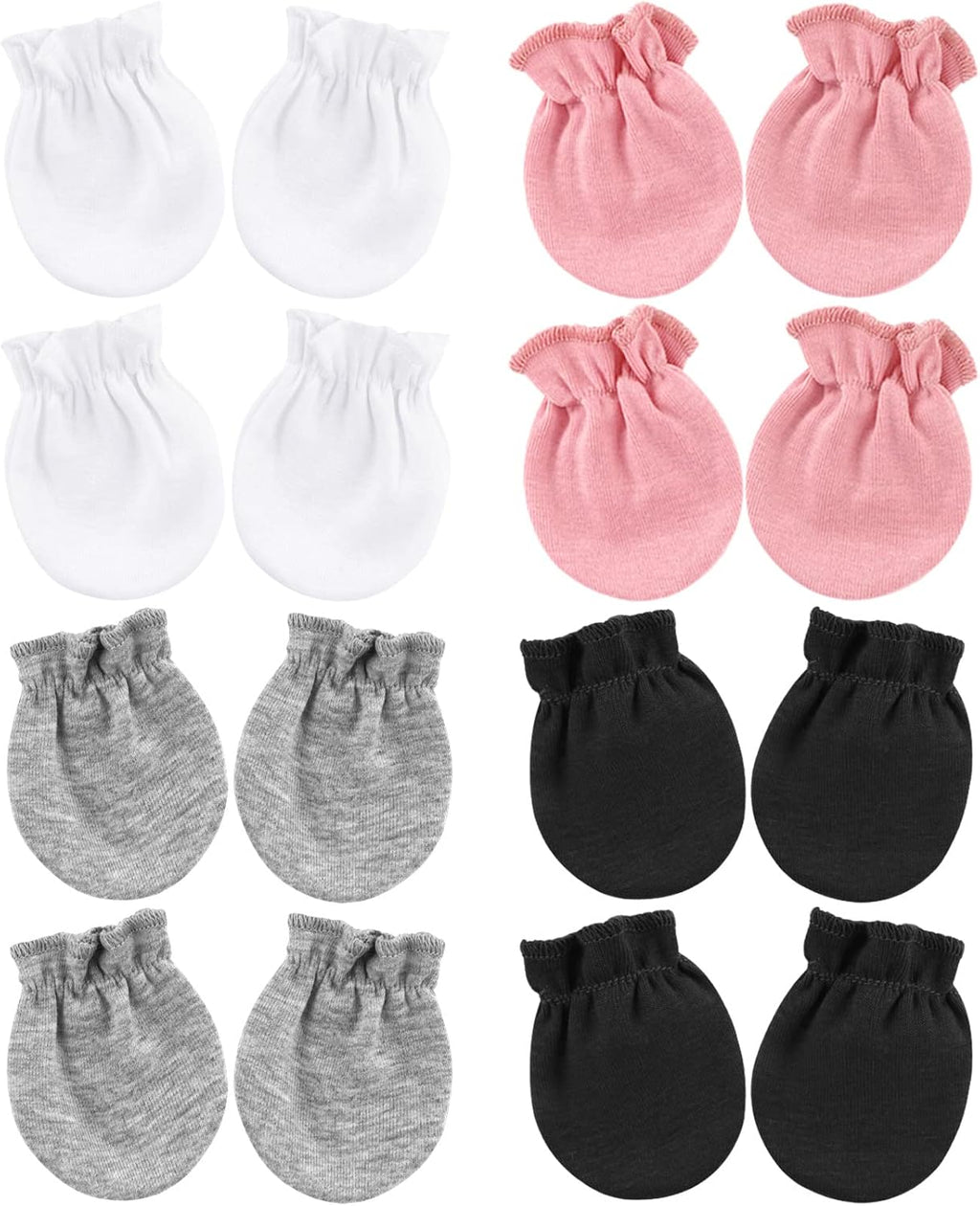 BQUBO Newborn Infant Toddler Mittens No Scratch Cotton Elastic Wrist Gloves Hypoallergenic for 0-6 Months Baby Boys Girls
