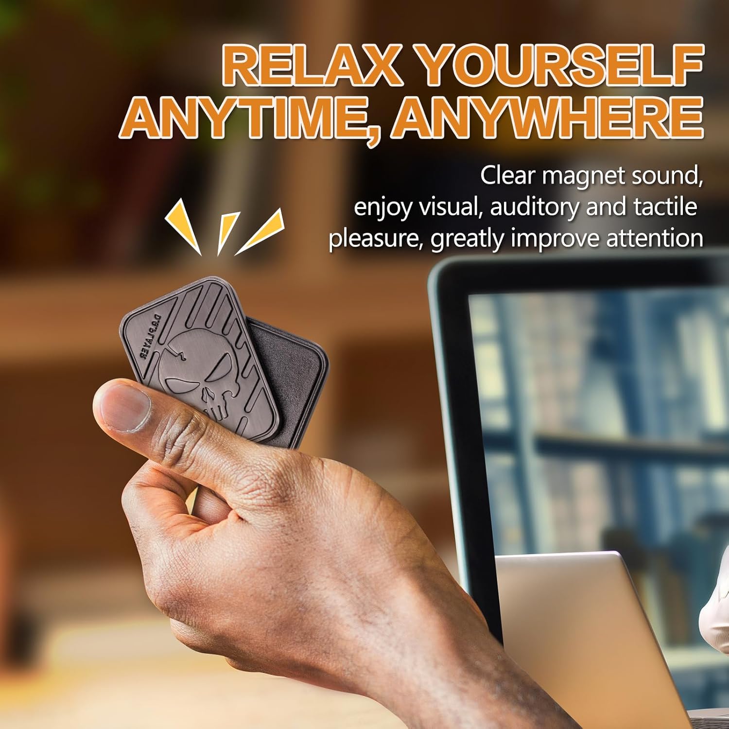 Fidget Toys Adults - Pendants Magnetic Metal EDC Toys for ADHD, Relieve Stress, Tension, Anxiety - Improve Focus - Find Inspiration, Backpack, Purse Hanging Decoration(Grey)