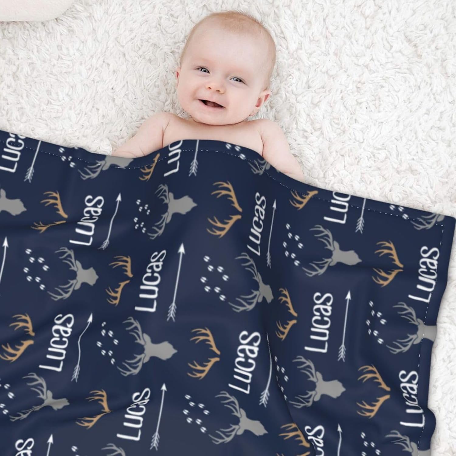 Personalized Baby Blanket with Name, Custom Baby Blanket for Boys or Girls, Soft Flannel Throw for Newborns & Kids