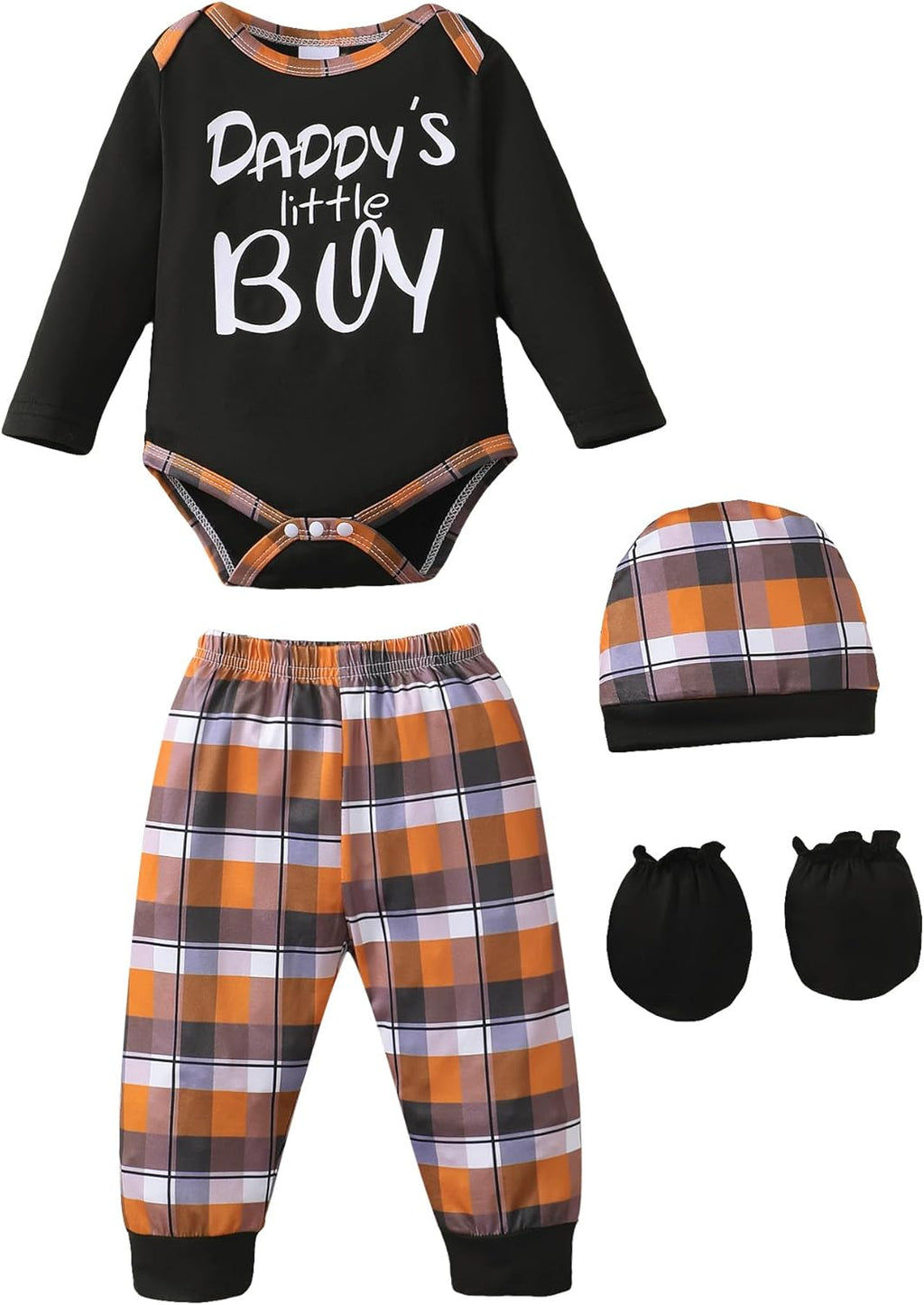 NZRVAWS Newborn Baby Boy Girl Clothes Unisex Infant Romper Pants Set Hat 4-Pack Outfits 0-12 Months 16 Pieces Toddler