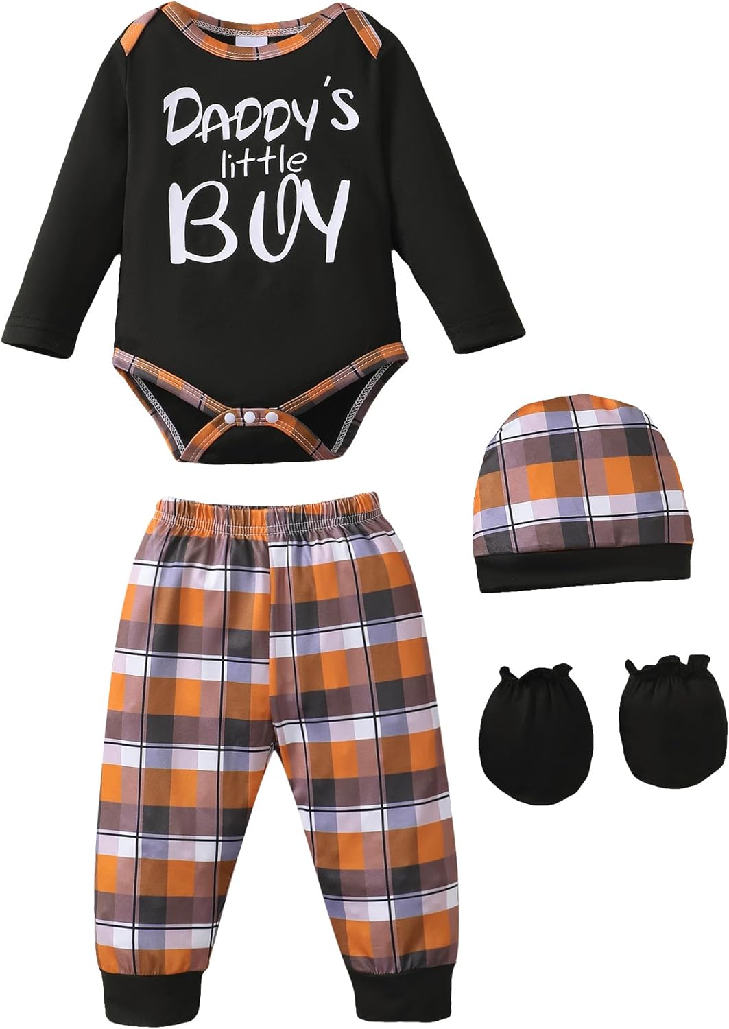 NZRVAWS Newborn Baby Boy Girl Clothes Unisex Infant Romper Pants Set Hat 4-Pack Outfits 0-12 Months 16 Pieces Toddler