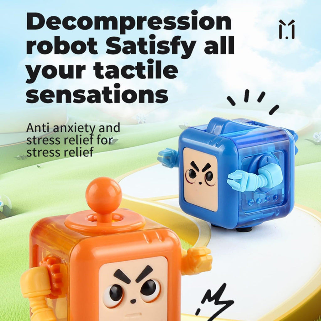 Fidget Robot Cube Fidget Toy, Magic Cube Stress and Anxiety Relief Toys, Fidgets Robot Cube Fidget Toy Cube Relaxing Hand-Held for Adults, Killing Time Cool Fidget Block for ADD/ADHD/OCD (Purple)