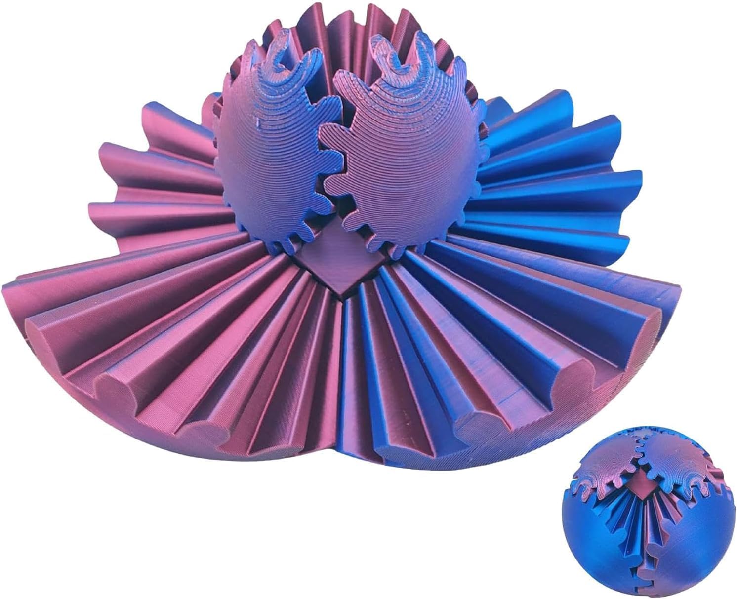 Gear Ball 3D Printed Gear Ball Spin Ball or Cube Fidget Toy, 2024 Gear Sphere, 3D Printed Gear Ball Spin Ball Gear Fidget Toy, Gear Ball Fidget Toy (Purple)