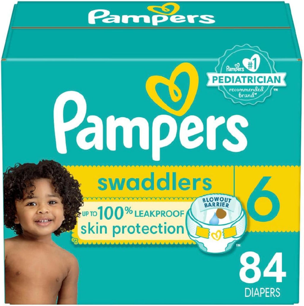 Pampers Baby Diapers - Swaddlers - Size 6, 84 Count, Ultra Absorbent Disposable Infant Diaper