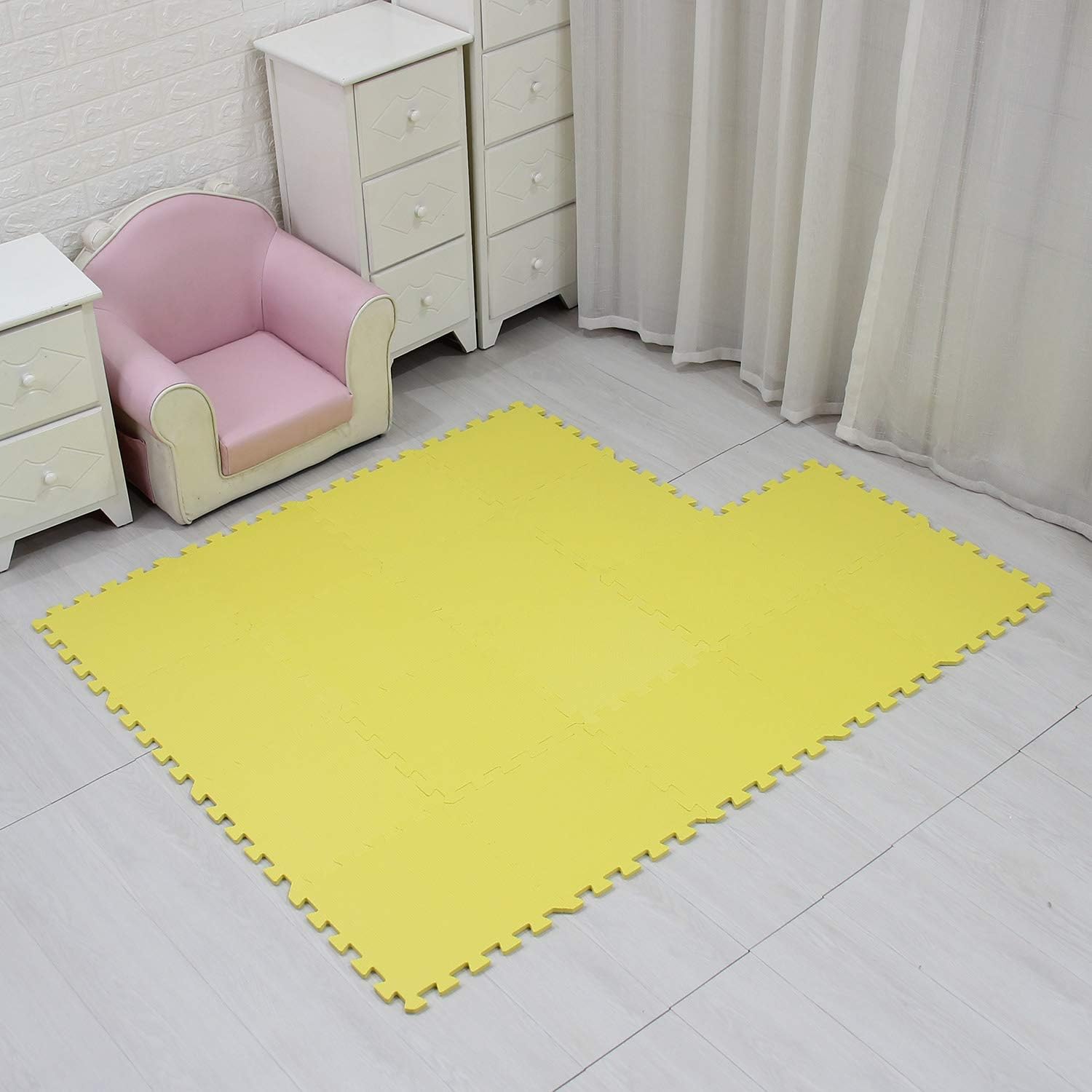 MQIAOHAM® 18 Pieces Puzzle Play Mats, Soft Baby Play Mat, Kids Interlocking Foam Floor Tiles, Toddlers Carpet Playmats G301018-105