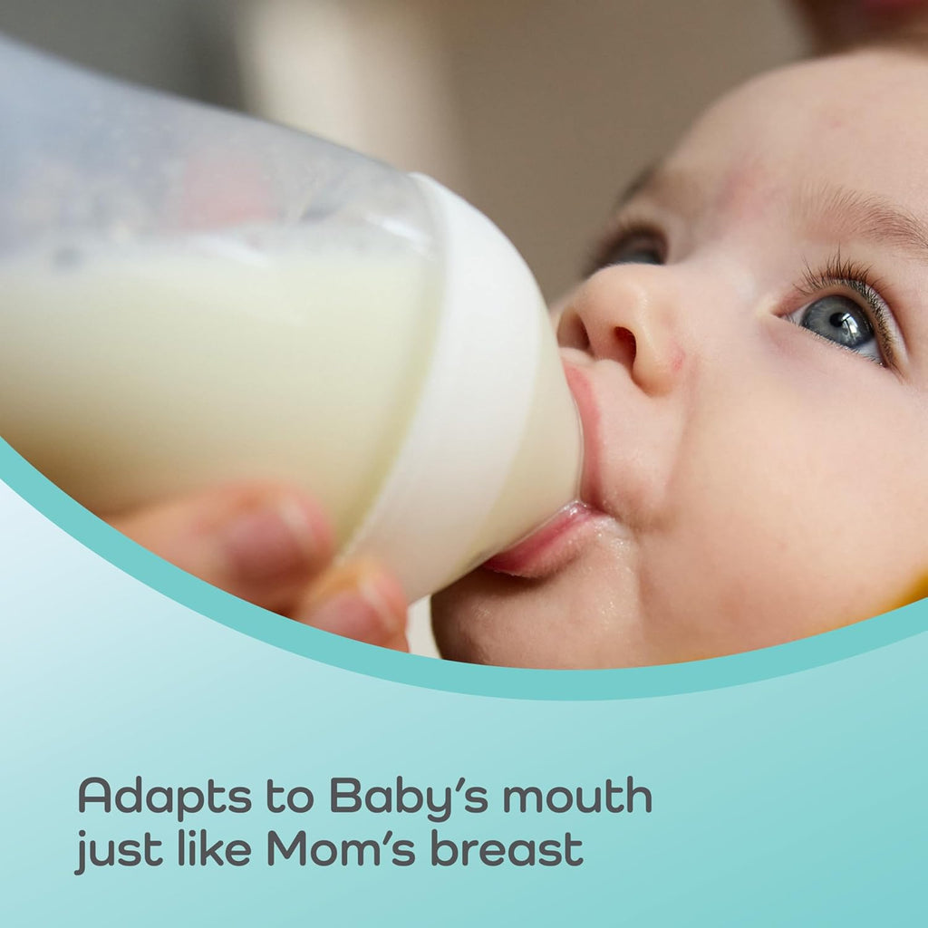 NUK Perfect Match 2-in-1 Natural and Anti-Colic 8oz Bottle with Adaptable Medium Flow Nipple, 2 Pack