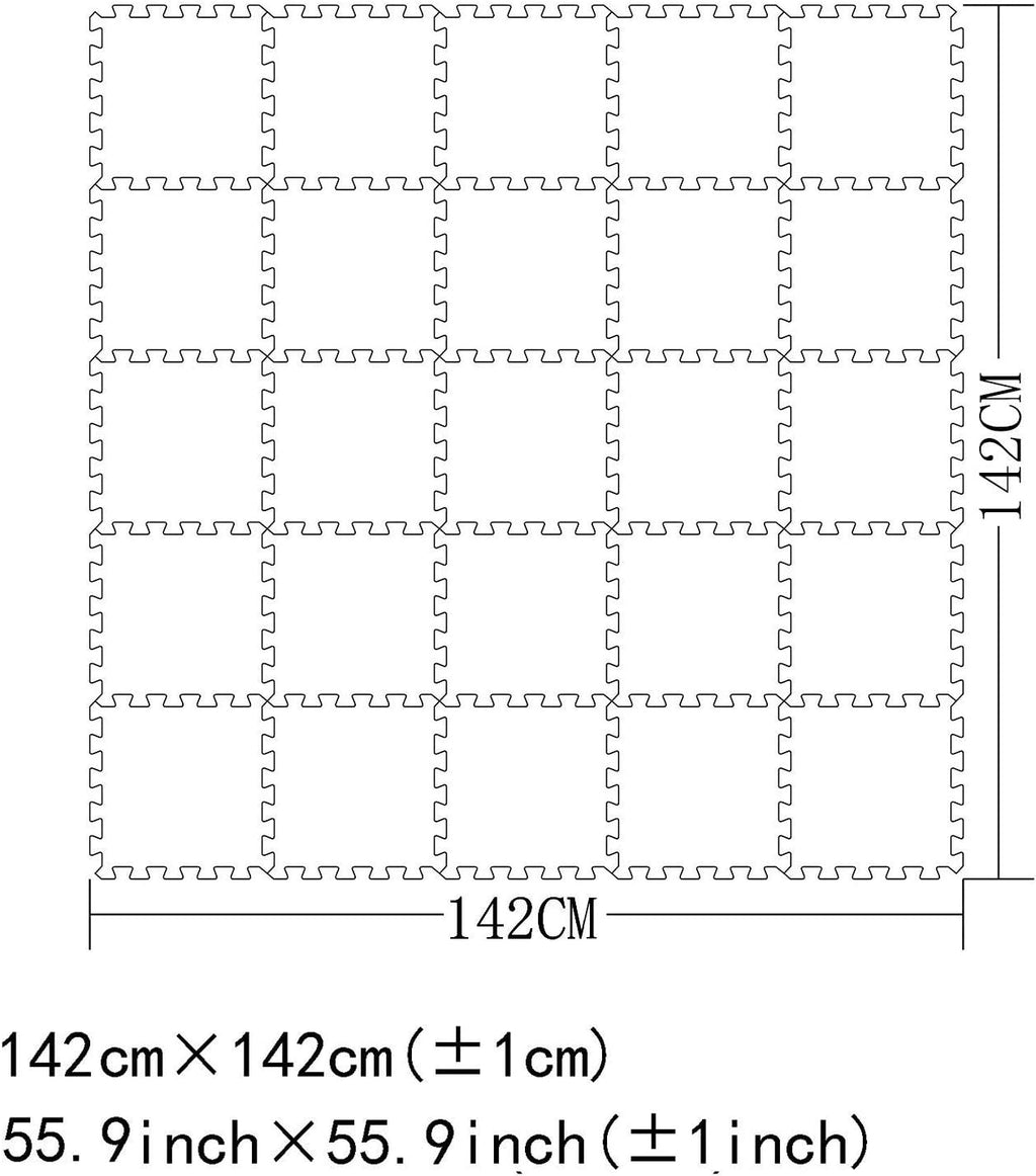 MQIAOHAM® 25 Pieces Puzzle Play Mats, Soft Baby Play Mat, Kids Interlocking Foam Floor Tiles, Toddlers Carpet Playmats G301025-105