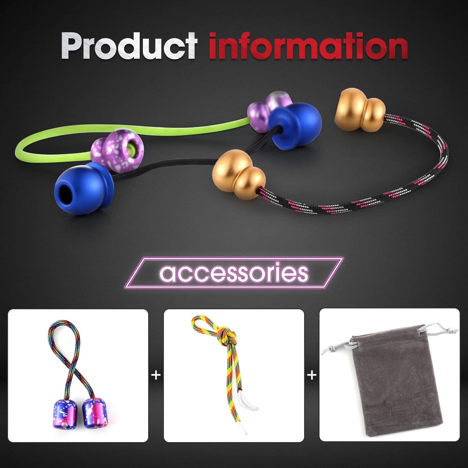 Begleri Fidget Beads - Worry Fidget Beads Spin & Bump - Made of Aluminum Alloy - for Men Women Youngs Skill Players Creates a Bit of Magic for You (Cala-Black&White)