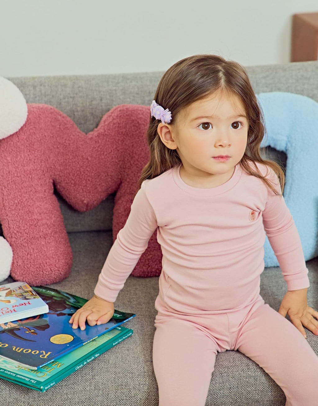 moimoln 6M-8Y Modal Cotton Solid Soft Breathable Baby Toddler Boys Girls Snug fit Pjs Long Sleeve Pajamas Set Sleepwear Daily