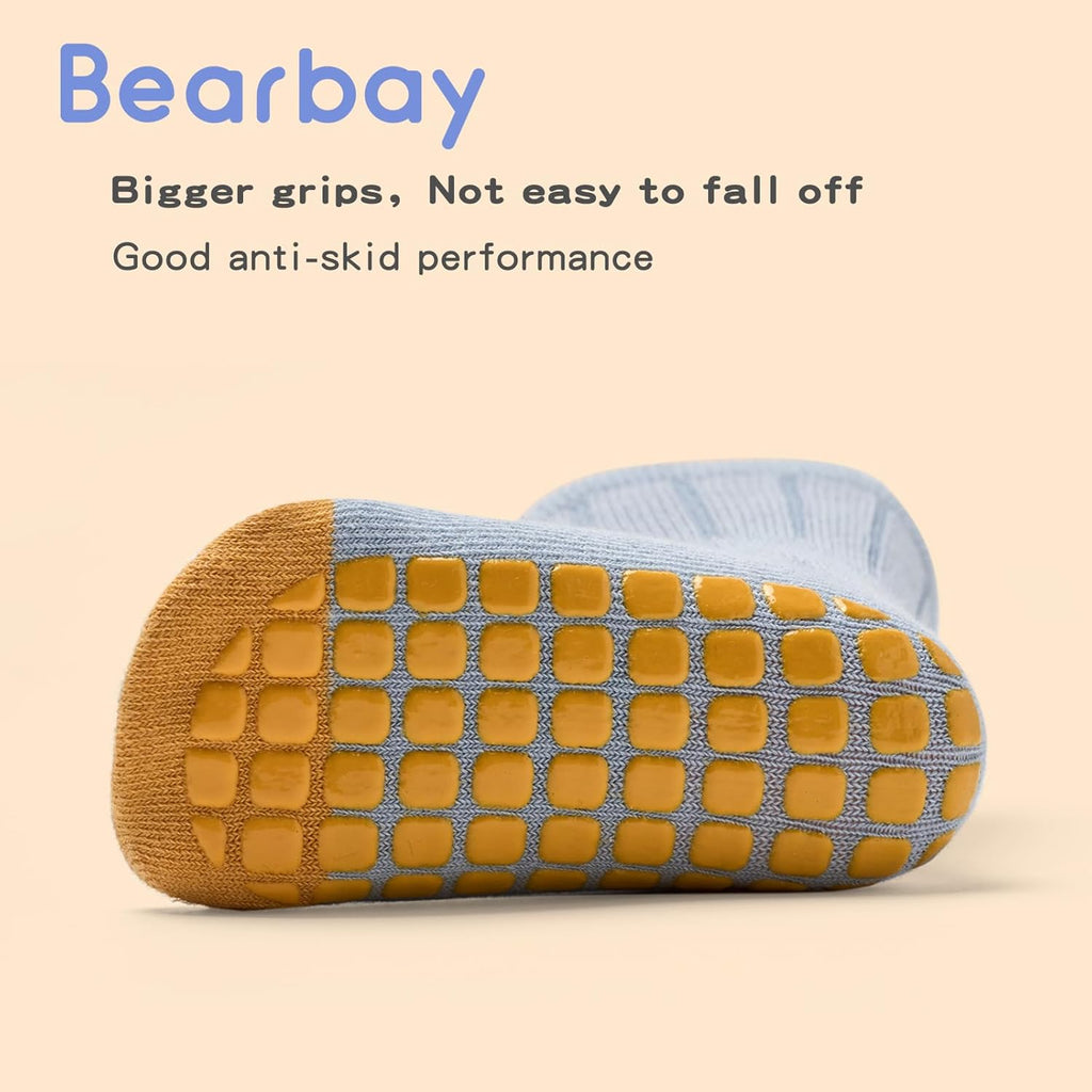 Baby Non Slip Ankle Socks with Grippers for 0 Months-7 Years Old Walking Socks