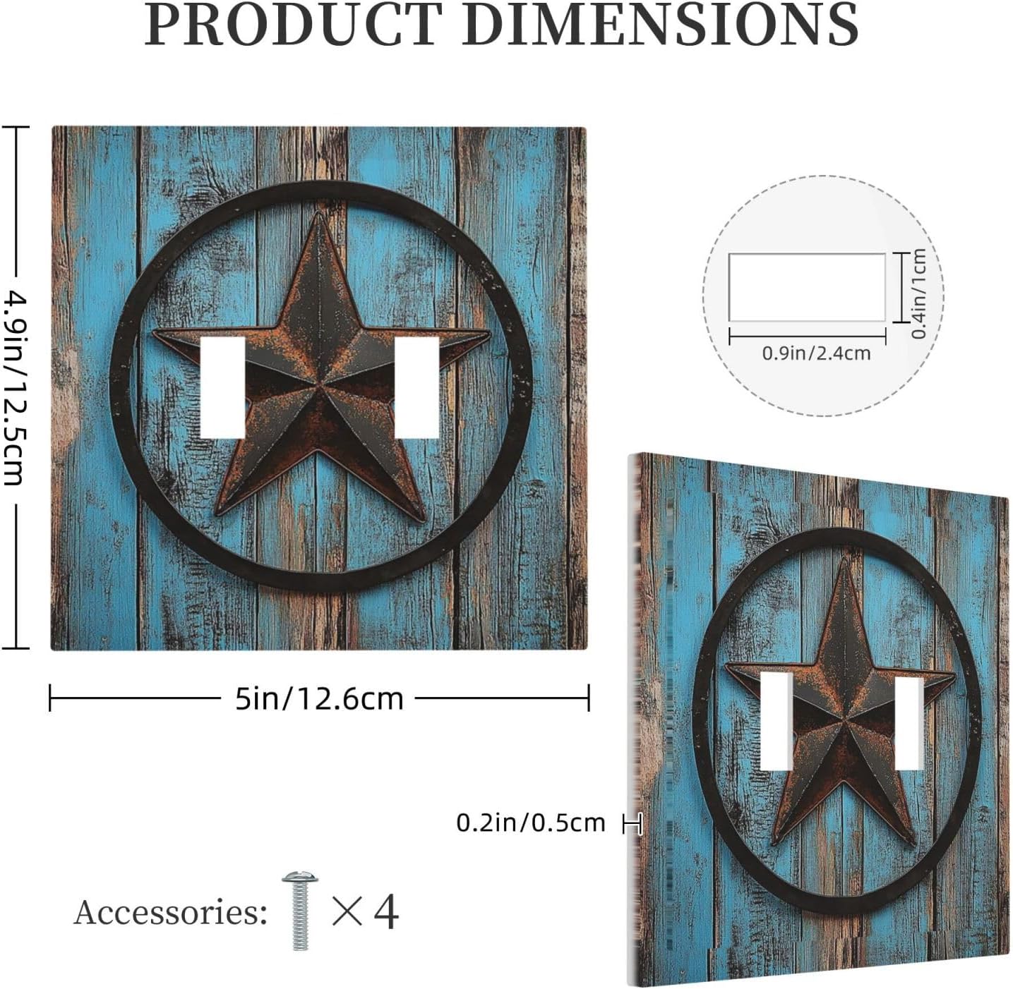 Decorative Switch Plates Rustic Wood Country Barn Texas Star On Teal 2 Gang Double Toggle Outlet Light Switch Cover Wall Plate Electrical Faceplate For Farmhouse Cabin Decor