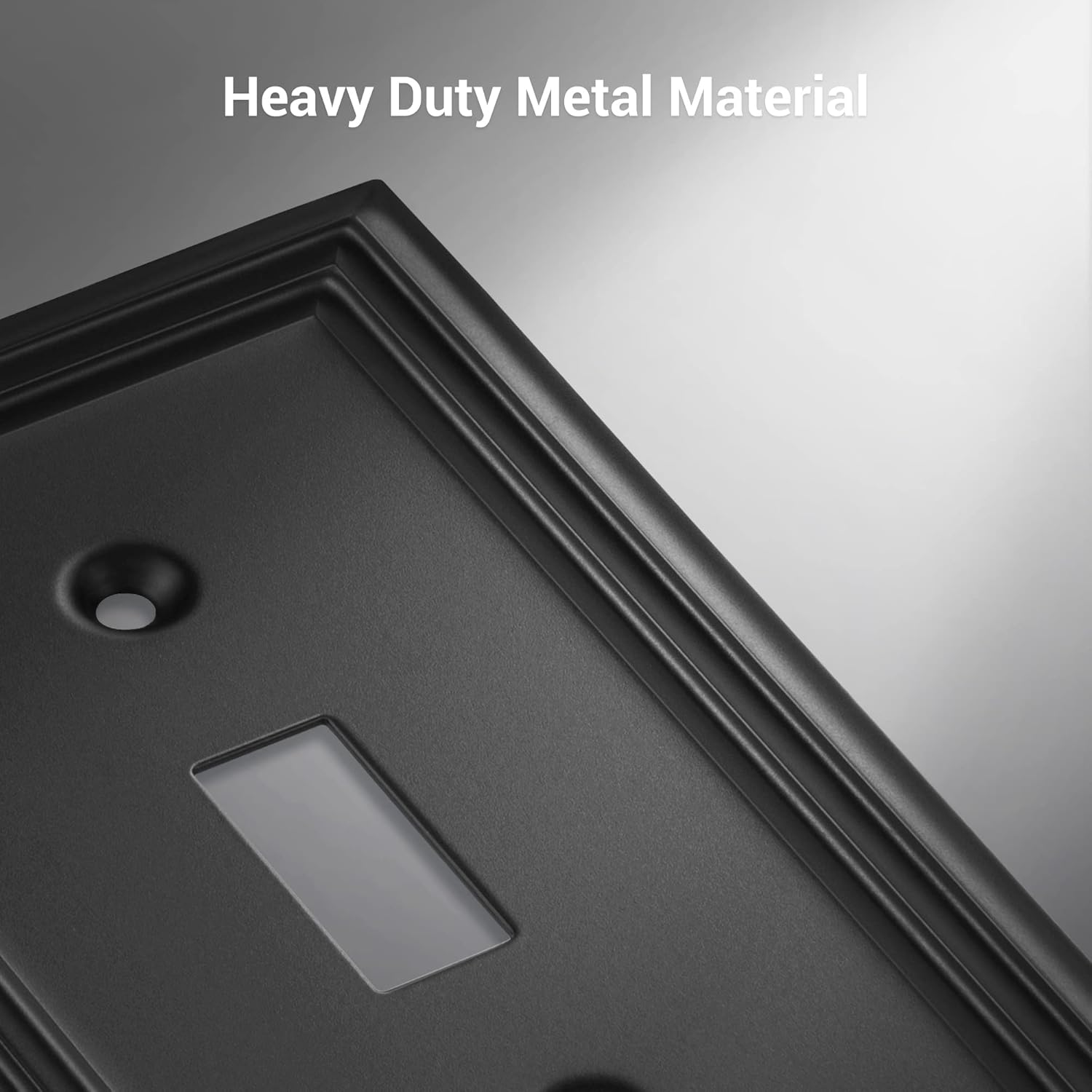 DEWENWILS 4-Pack Toggle Wall Plates, Metal Light Switch Cover with Black Finish, Heavy Duty Face Plates for Home Decor